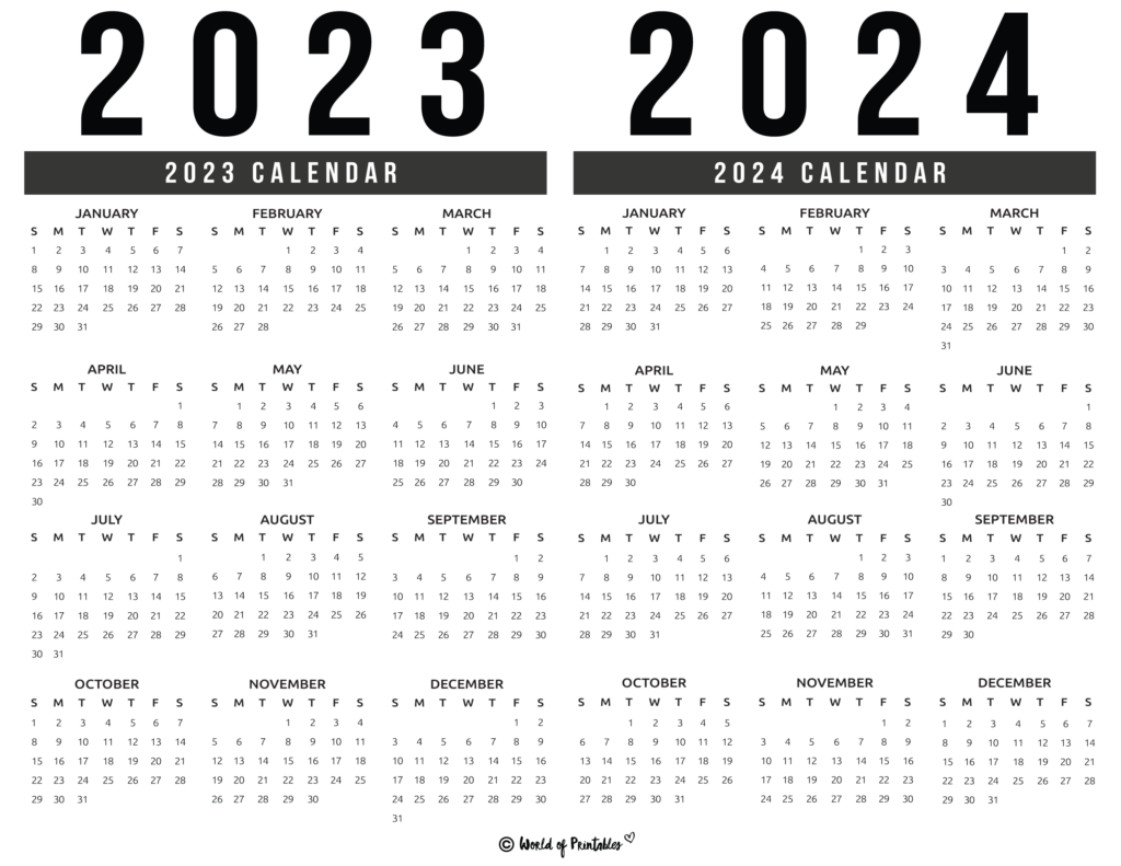 2024 And 2024 Calendar Free Printable Printable Calendar 2024