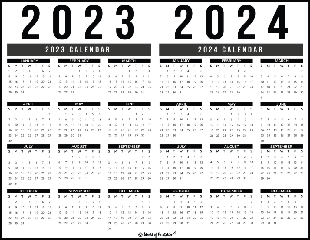 Printable Calendar 2023 And 2024 Printable Calendar 2024