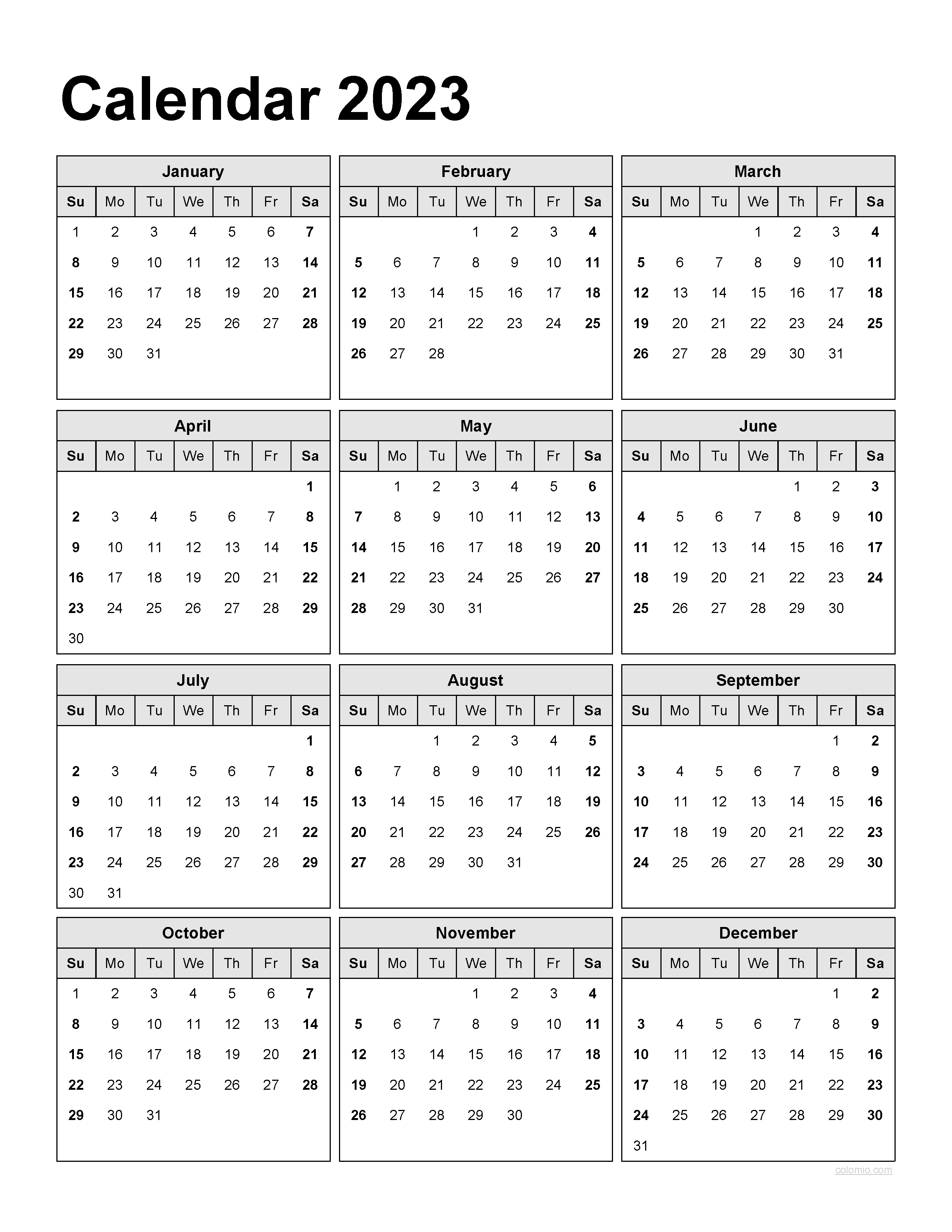 2023 &amp;amp; 2024 Calendar, Monthly Calendars, With Calendar Maker for 2024 Coloring Calendar Printable
