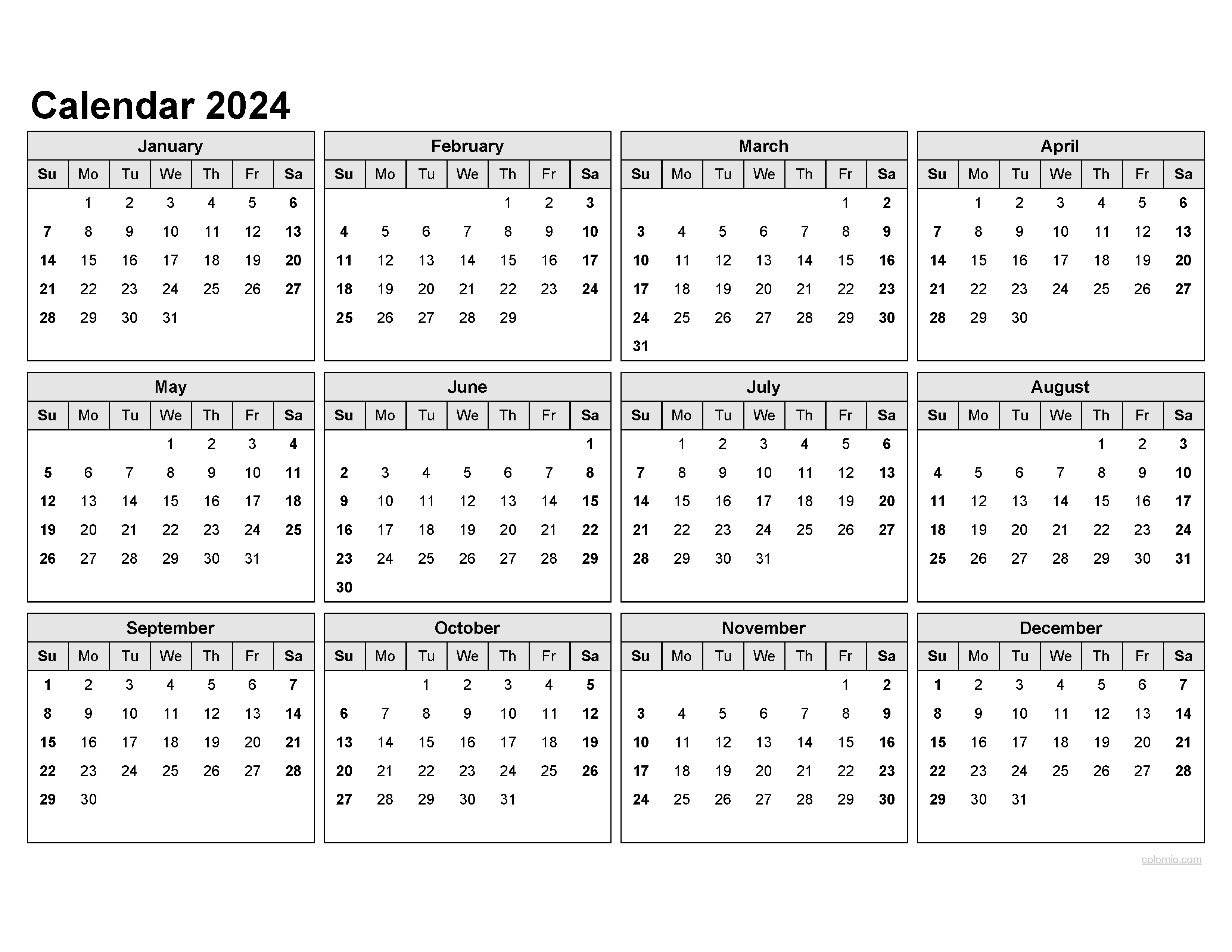 2023 &amp;amp; 2024 Calendar, Monthly Calendars, With Calendar Maker for 2024 Printable Calendar Horizontal
