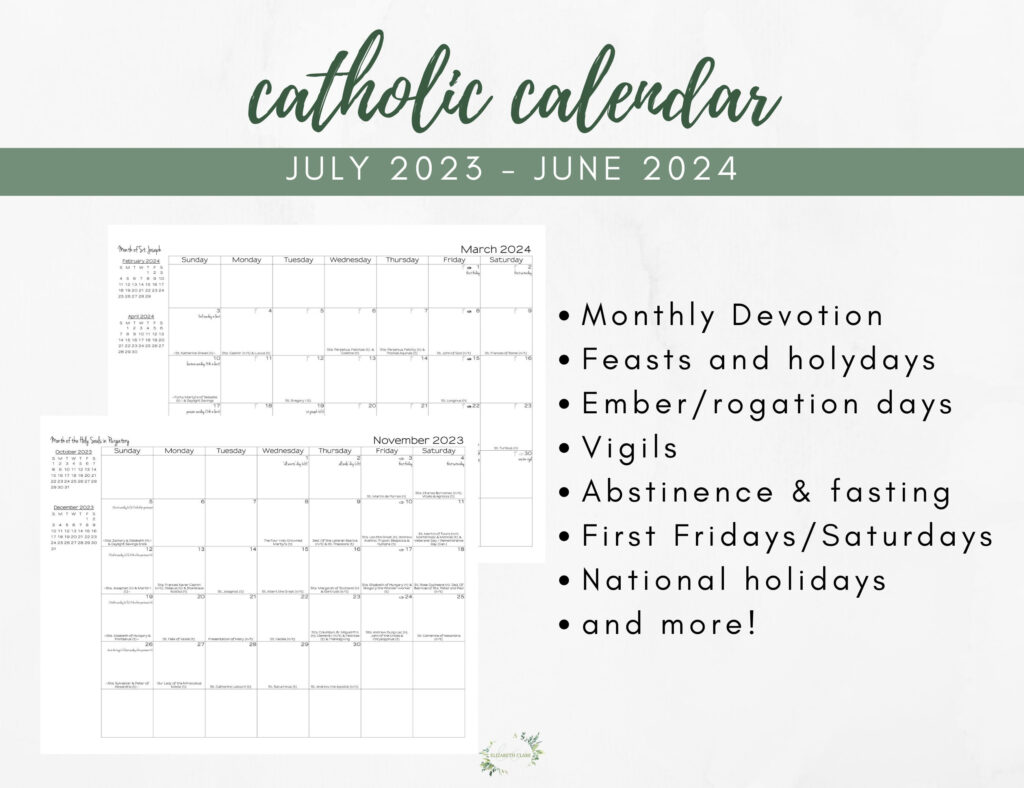 Catholic Calendar 2024 Printable Printable Calendar 2024