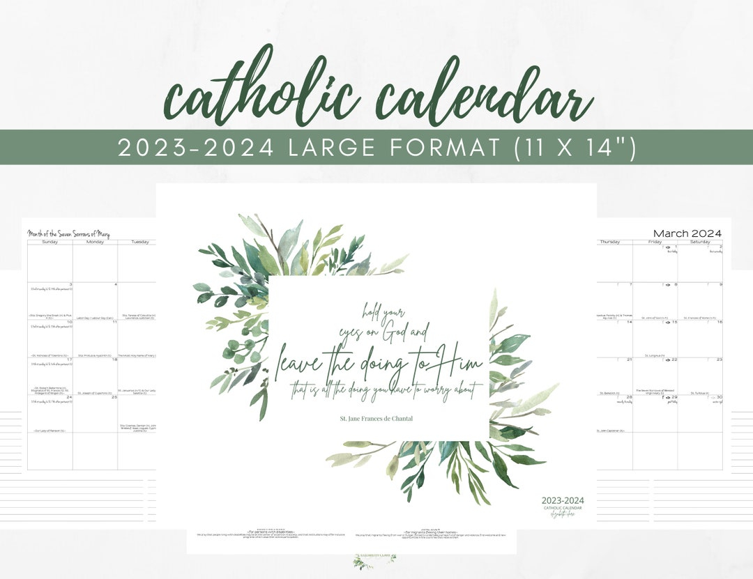 2023-2024 Large Format Catholic Calendar Academic Printable - Etsy for Catholic Calendar 2024 Printable