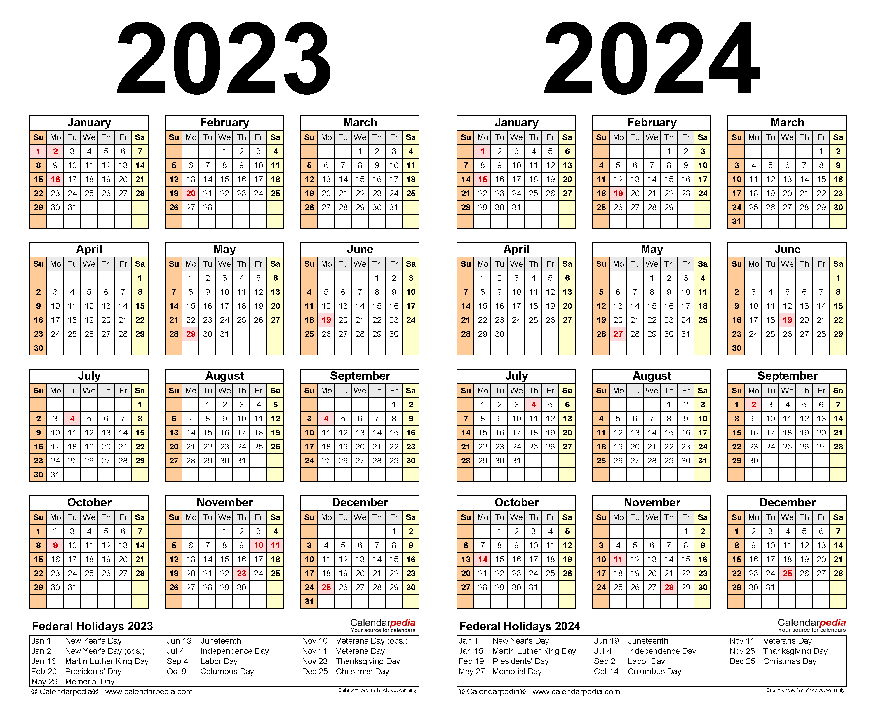2023-2024 Two Year Calendar - Free Printable Pdf Templates for Free Printable 2024-24 Calendar