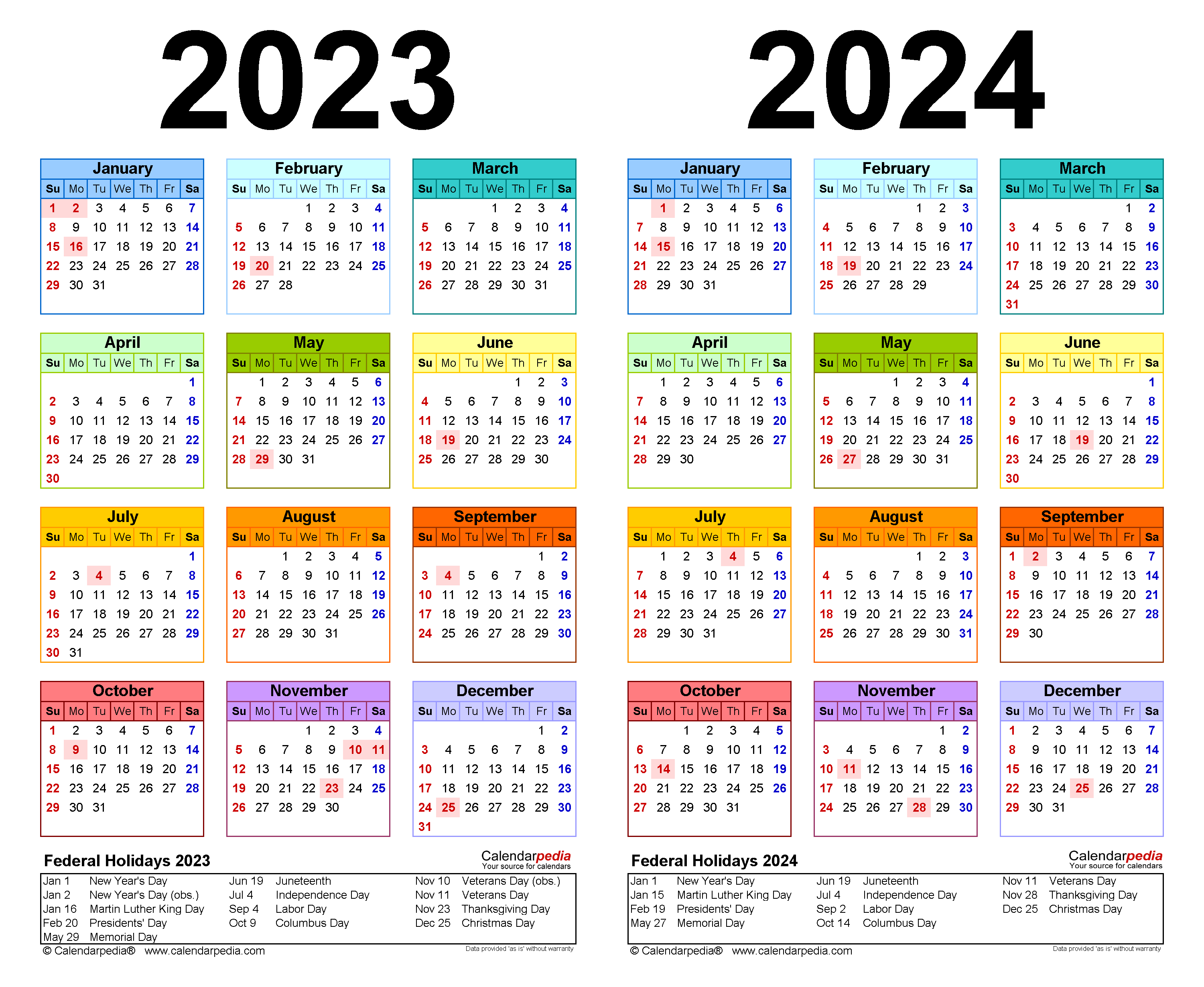 2023-2024 Two Year Calendar - Free Printable Pdf Templates for Free Printable Calendar 2024-24