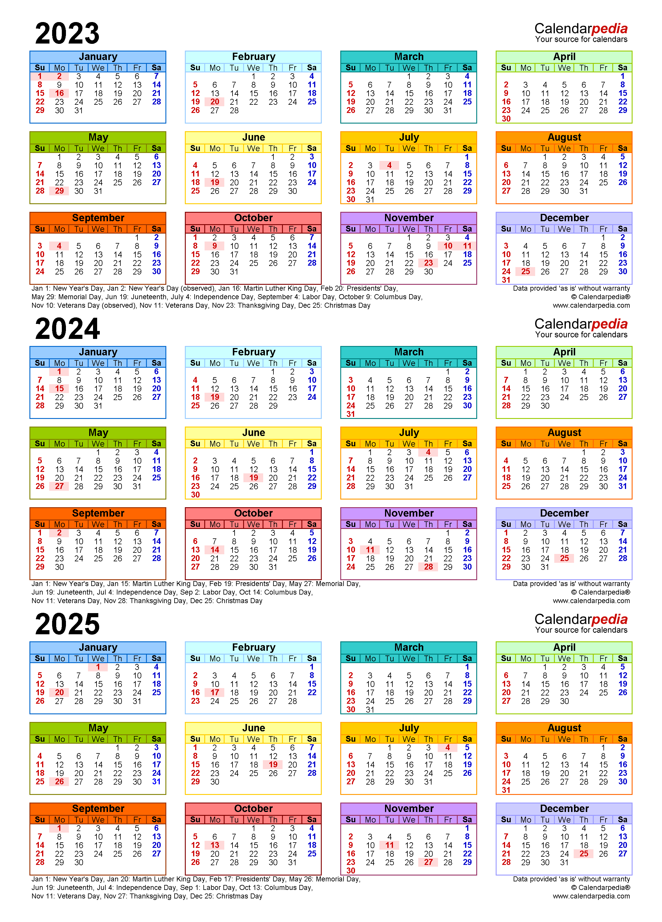 2023-2025 Three Year Calendar - Free Printable Pdf Templates for 3 Year Calendar 2024 To 2025 Printable