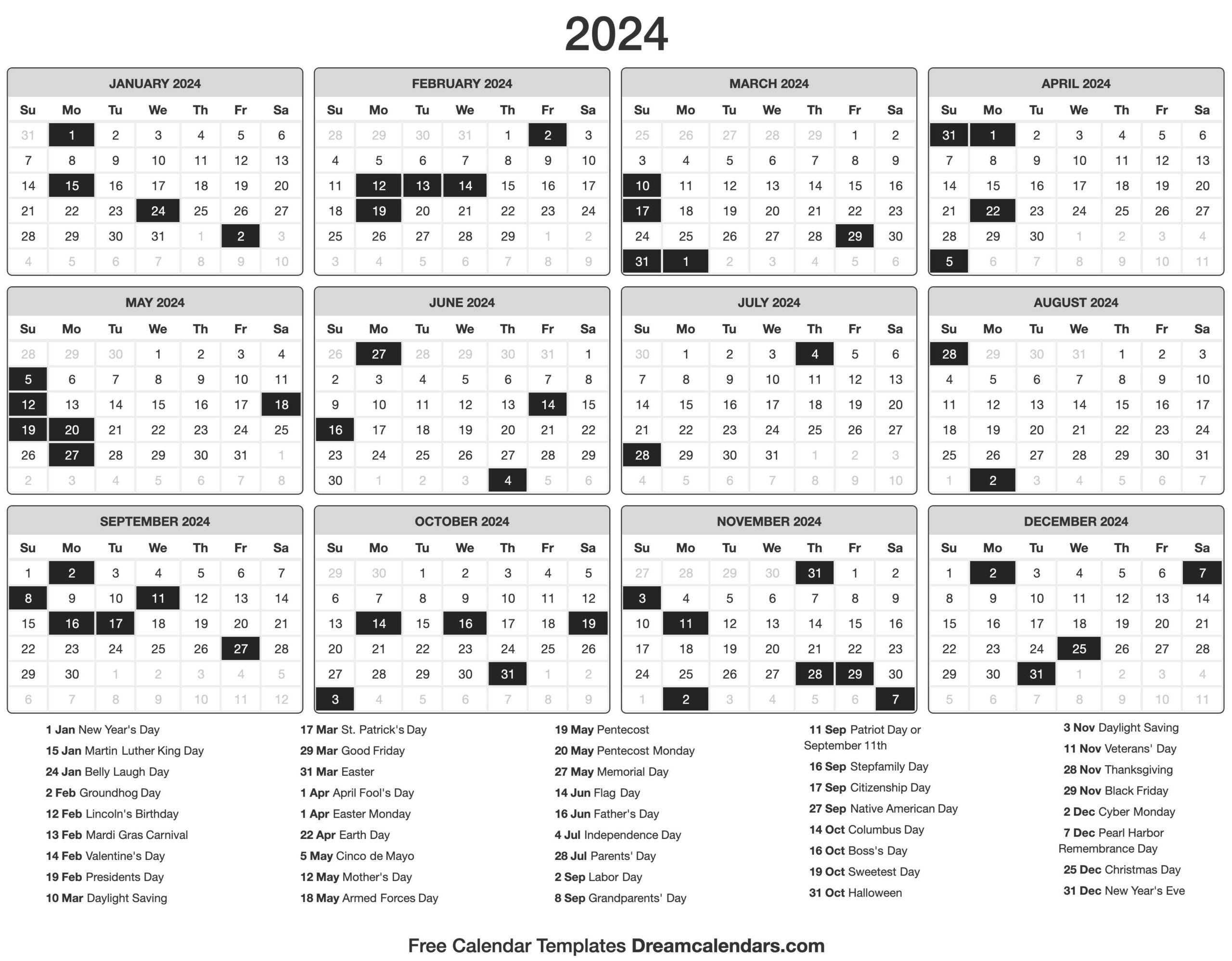 2024 Calendar for Printable Lenten Calendar 2024