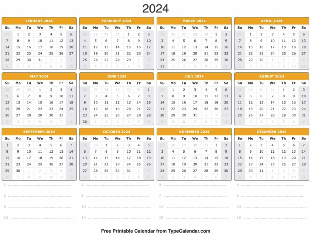2024 Calendar: Free Printables Calendar 2024 for Calendar Weeks 2024 Printable