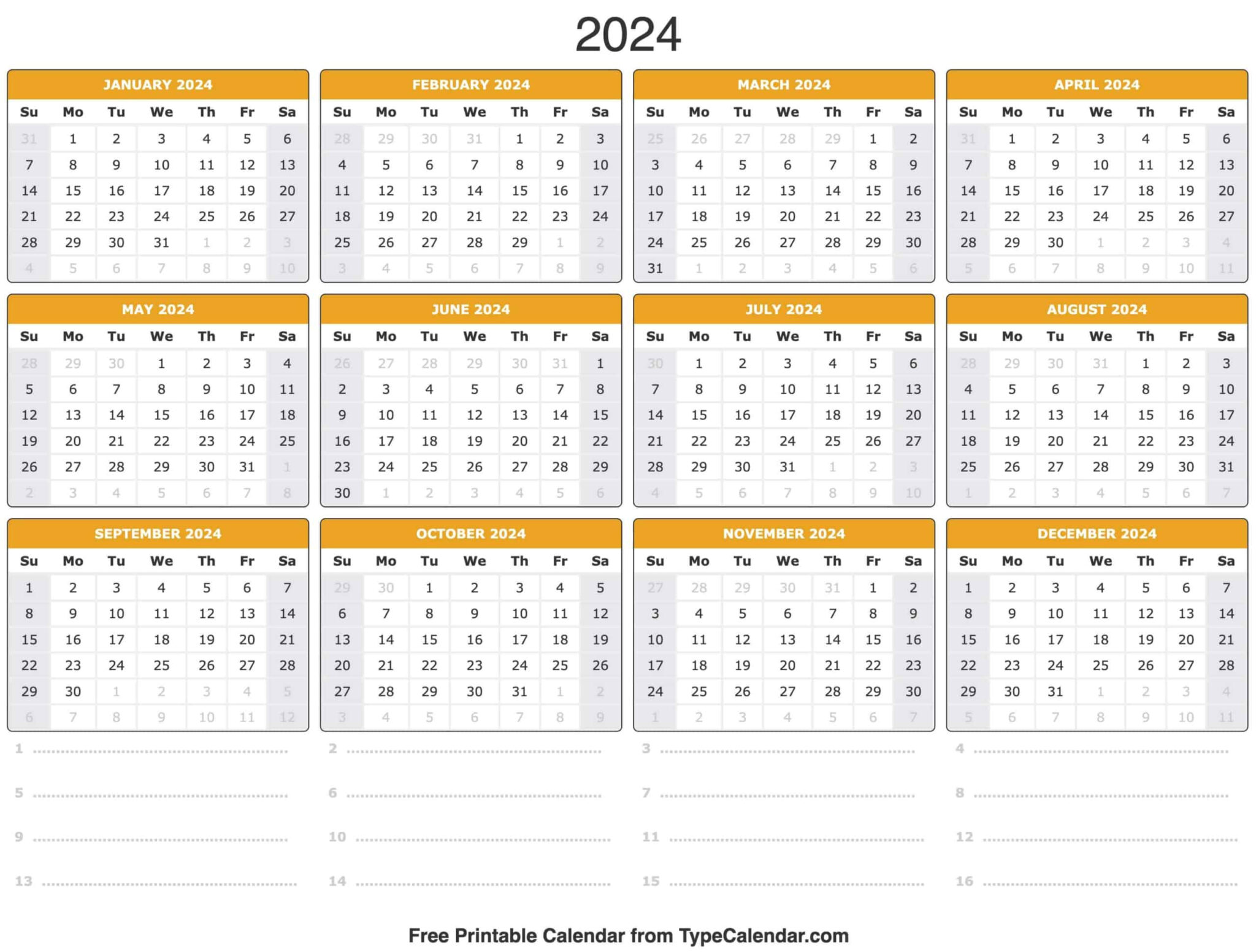 National Day Calendar 2024 Printable FREE Printable