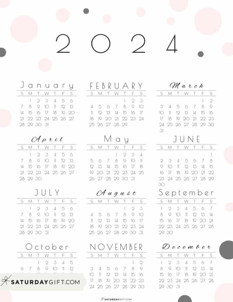 Printable Calendar 2024 Aesthetic FREE Printable
