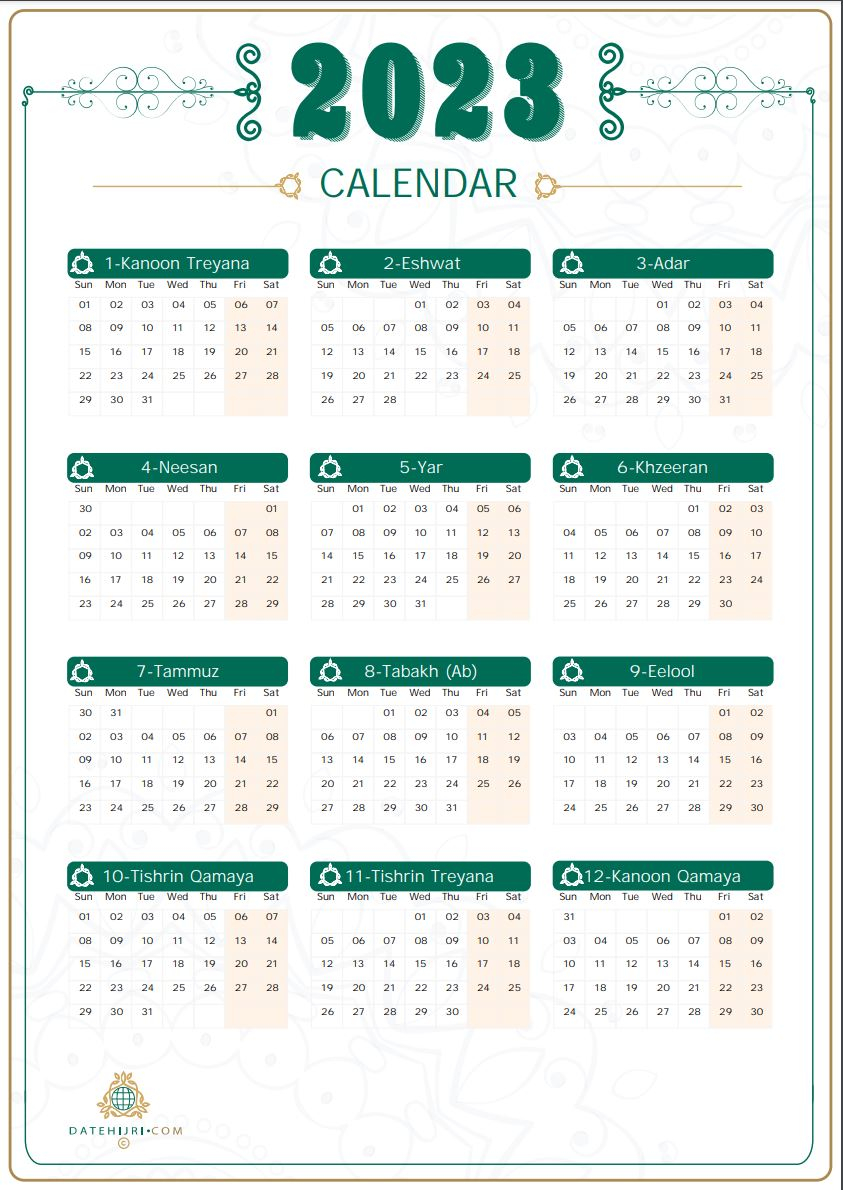 2024 Calendar Printable for Islamic Calendar 2024 Printable