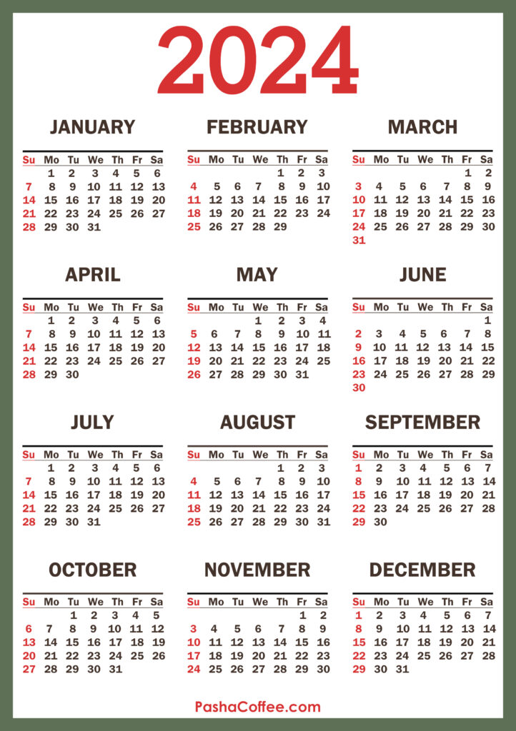 Free Printable 2024 Calendar Printable | Printable Calendar 2024