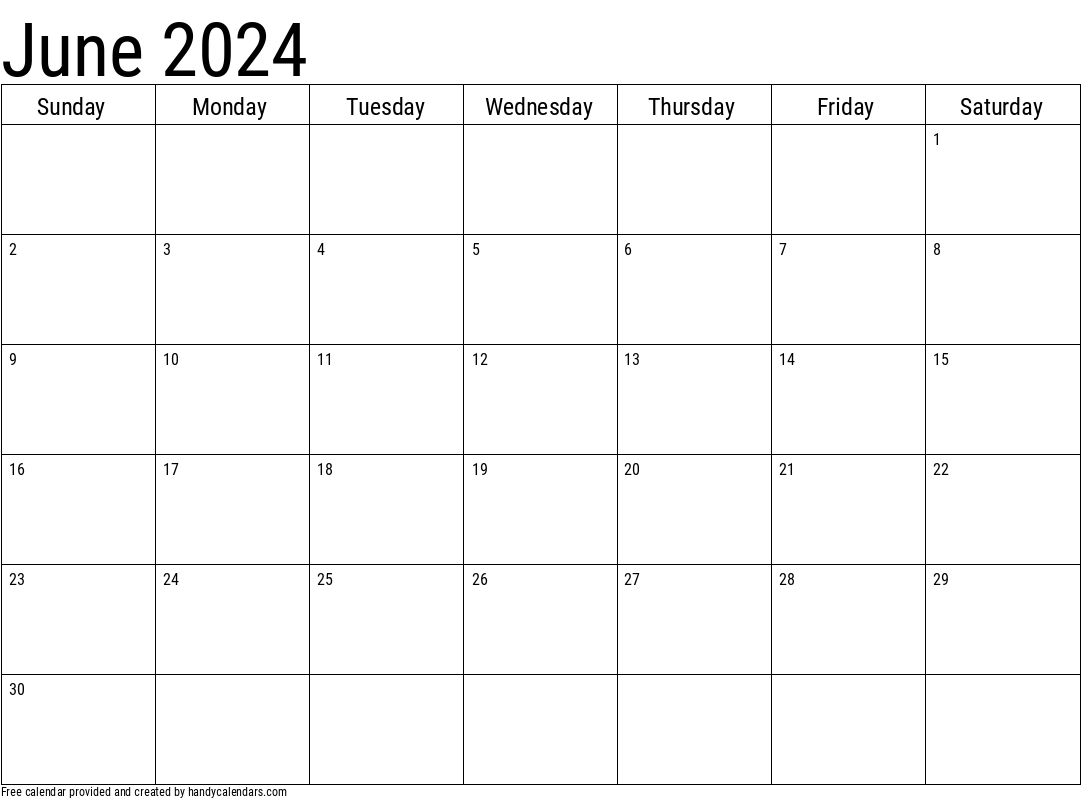 2024 June Calendars - Handy Calendars for June 2024 Free Printable Calendar