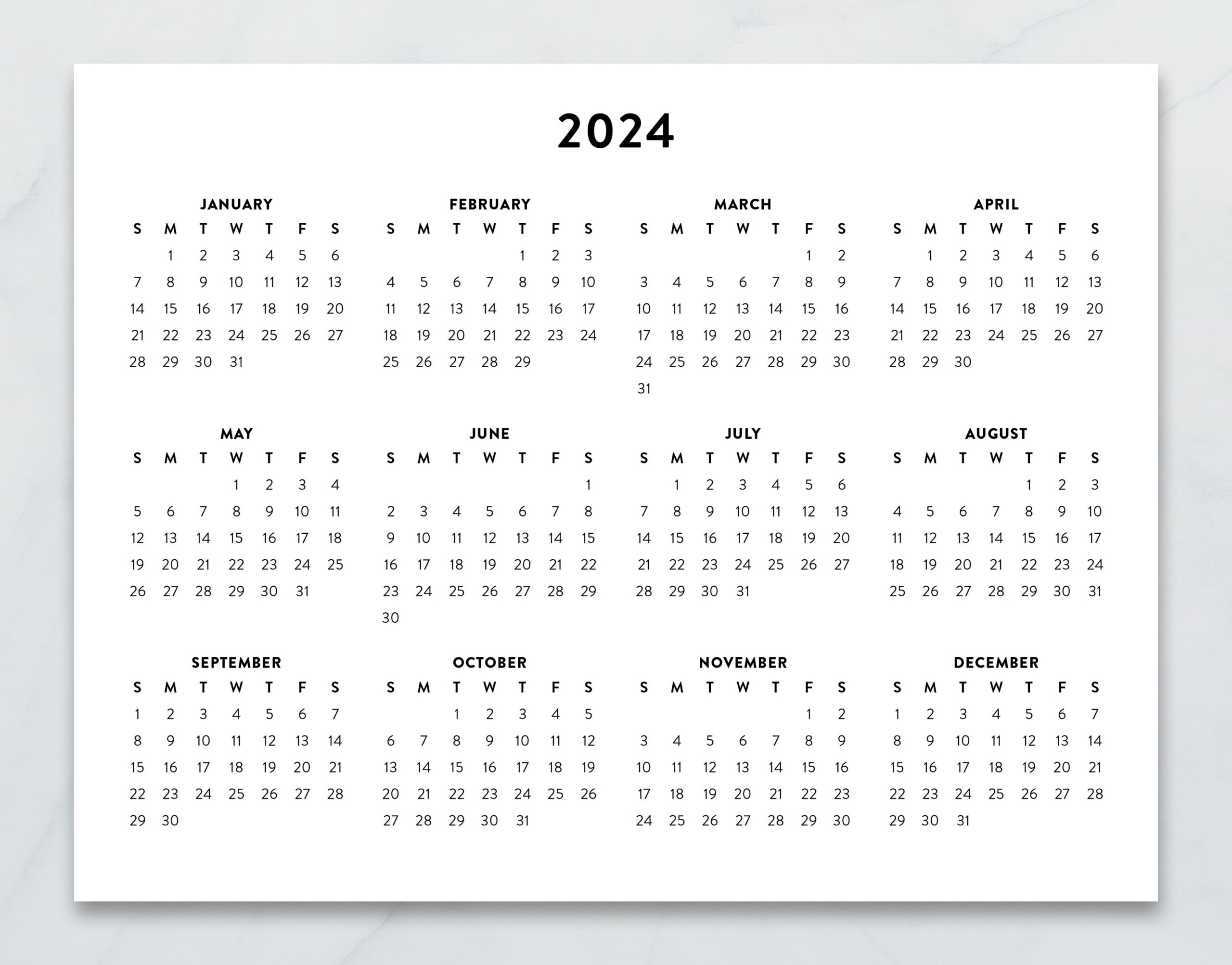 8.5 X 11 Calendar 2024 Printable Printable Calendar 2024