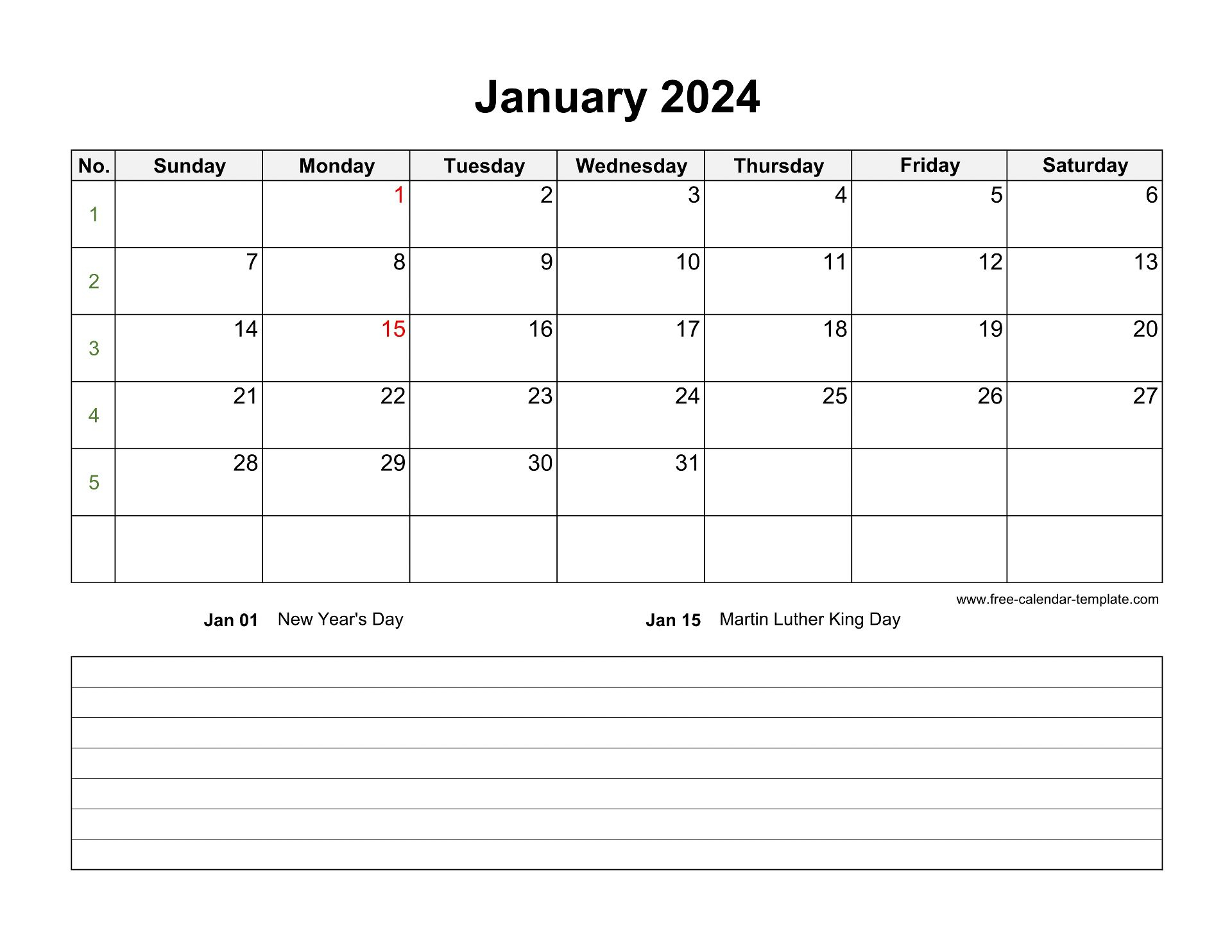2024 Printable Monthly Calendar With Space For Appointments for Free Printable Appointment Calendar 2024