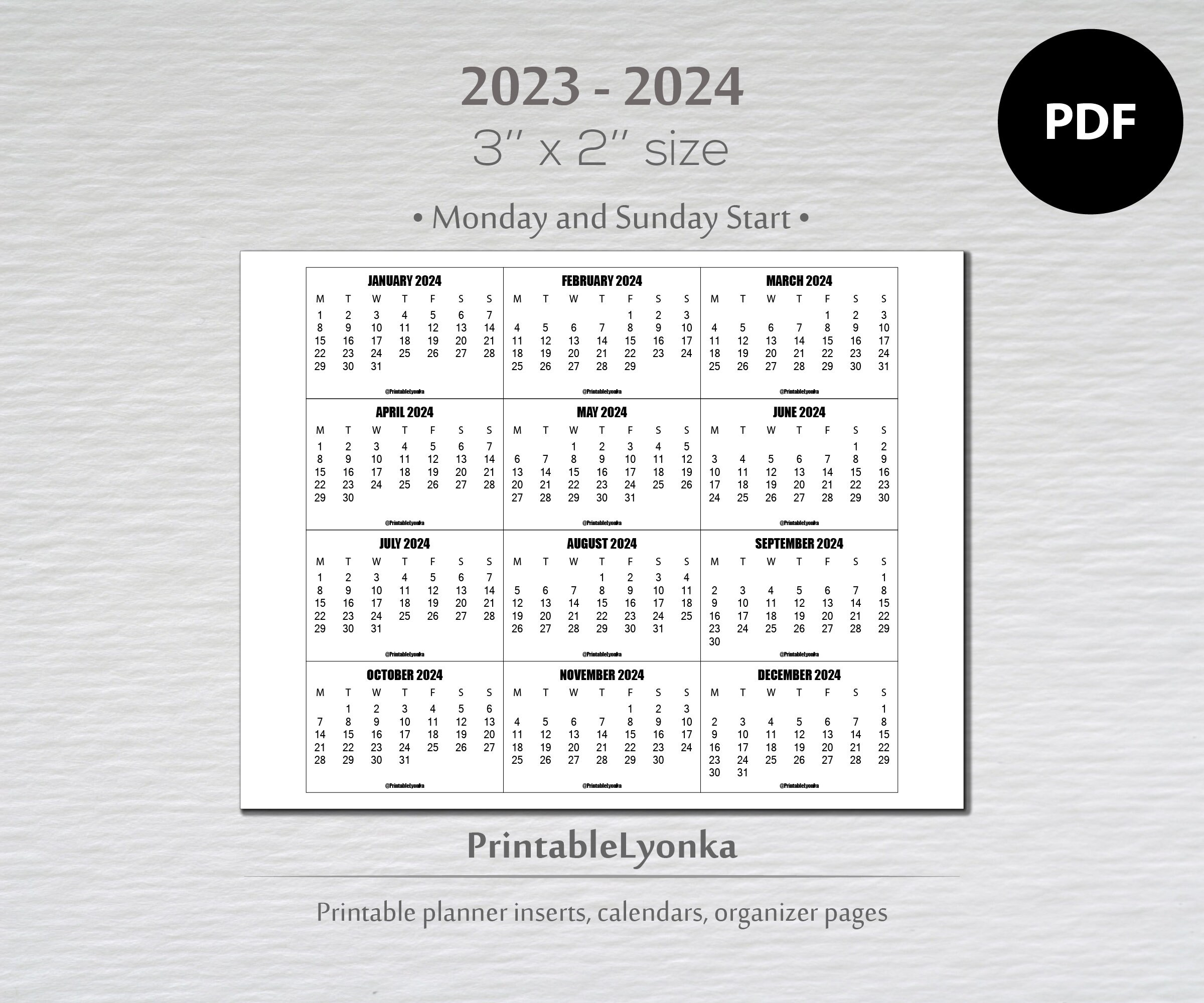 Small Printable Monthly Calendar 2024 Printable Calendar 2024