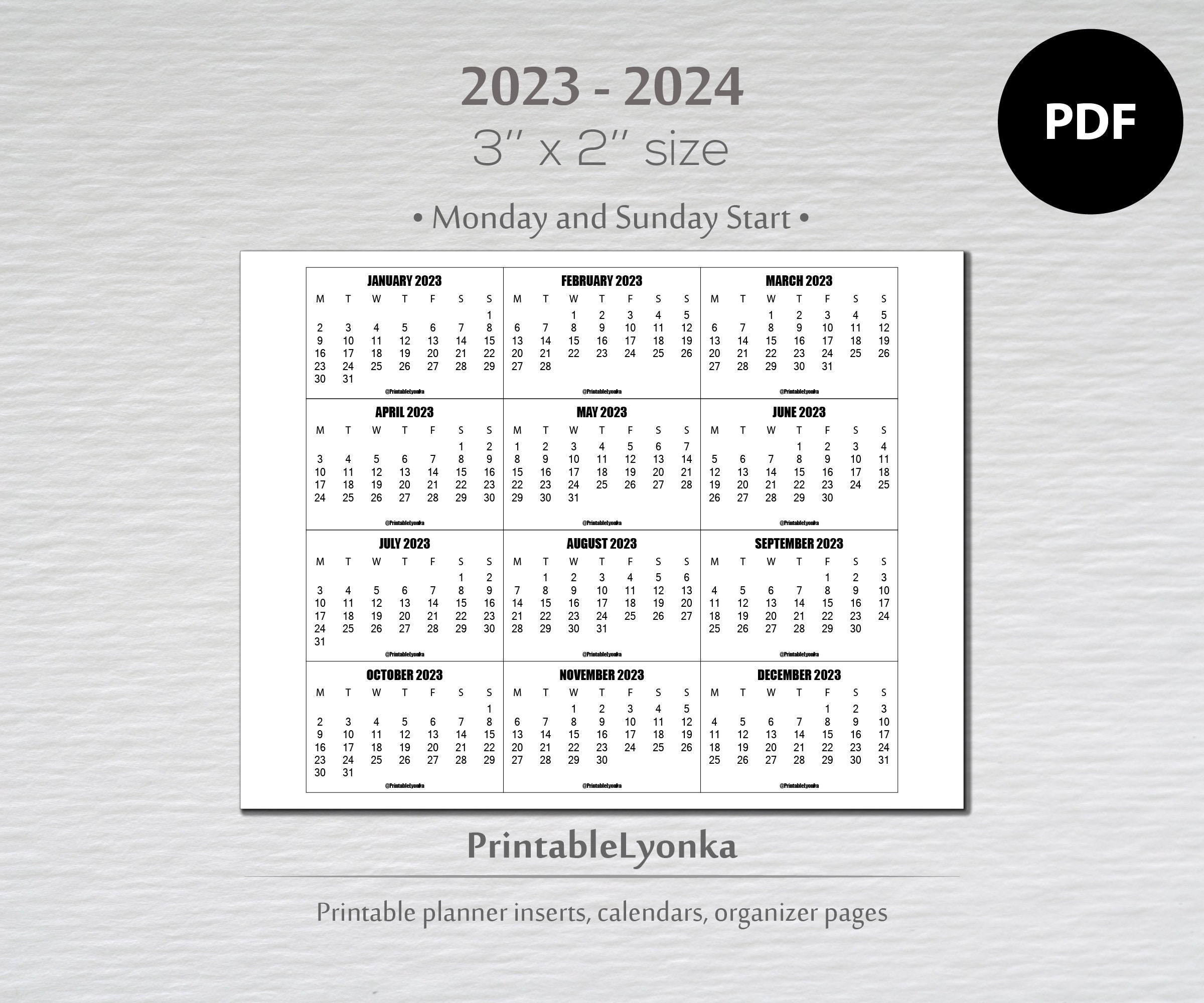 2024 Mini Printable Calendar Printable Calendar 2024