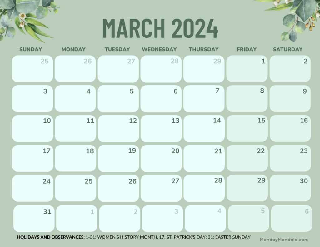 Google Calendar March 2024 Printable Printable Calendar 2024