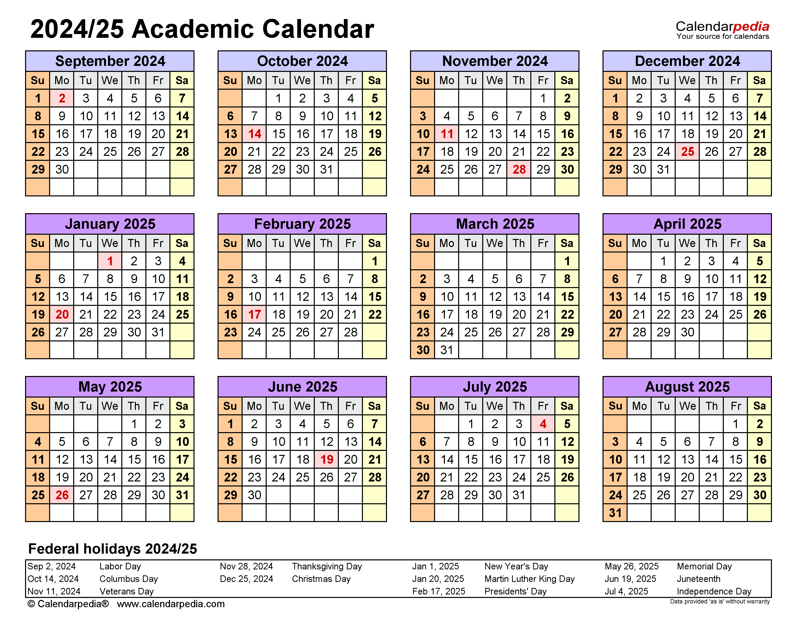 Academic Calendars 2024/2025 - Free Printable Excel Templates for 2024 And 2024 Academic Calendar Printable