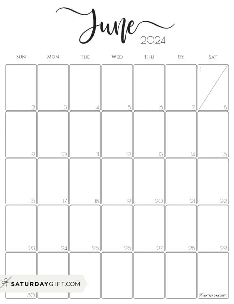 Aesthetic Printable Vertical Calendar 2024Saturday Gift for 2024 Monthly Calendar Printable Portrait
