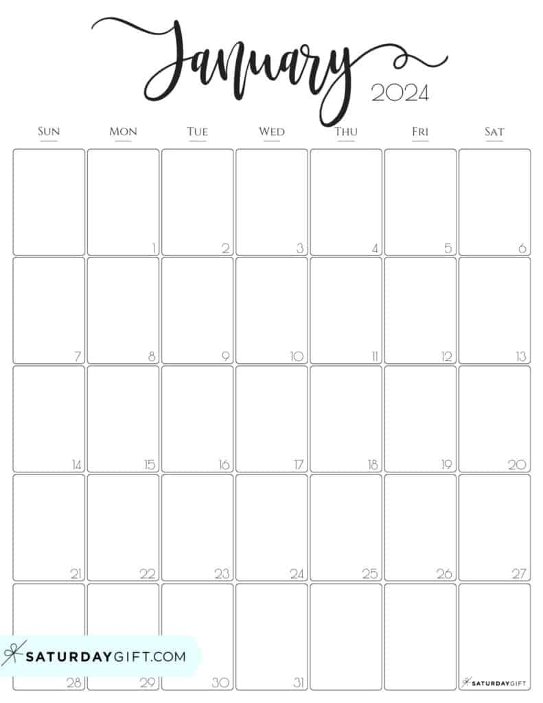 Aesthetic Printable Vertical Calendar 2024Saturday Gift for Free Printable Monthly Calendar 2024 Portrait