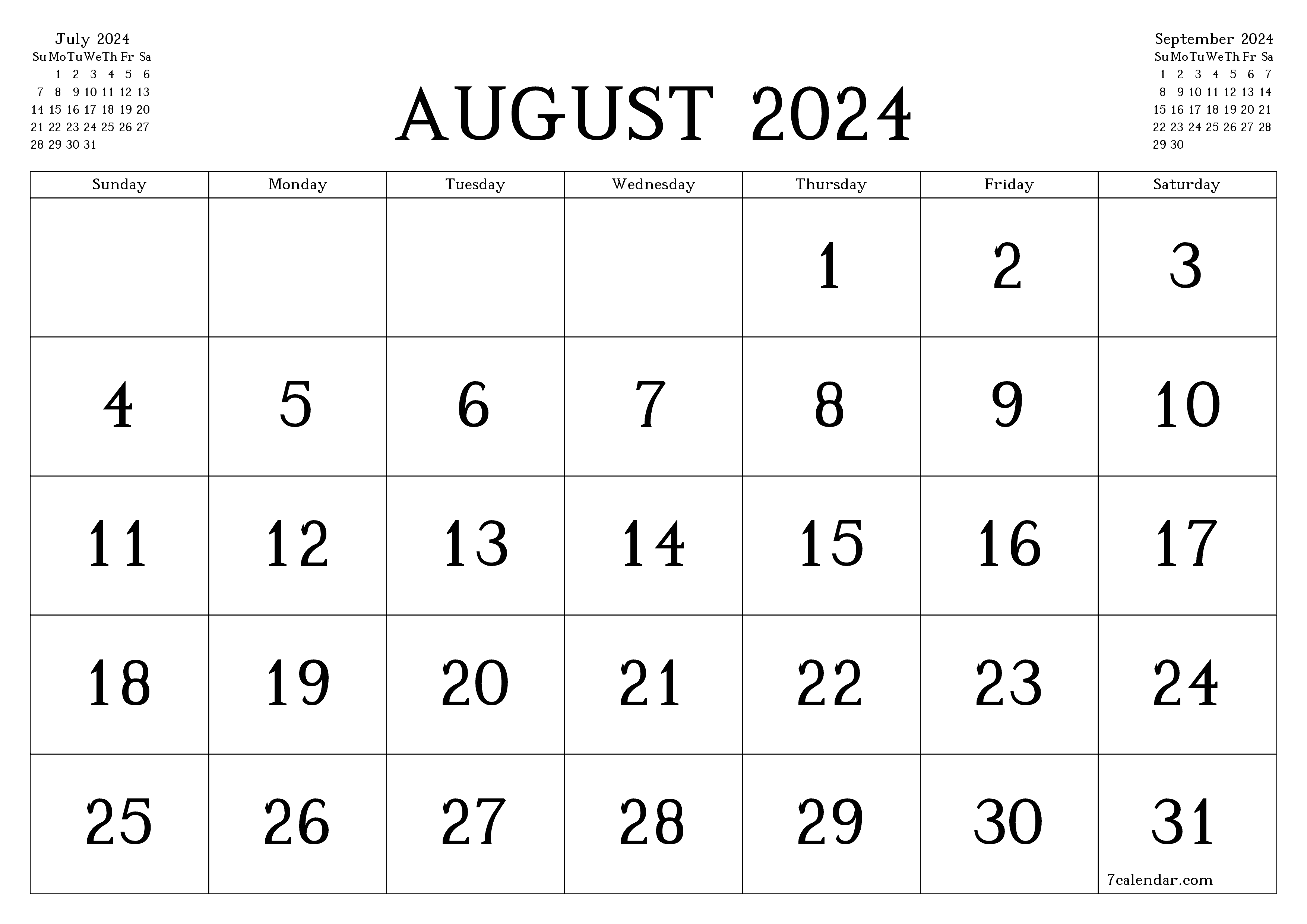 August 2024 Free Printable Calendars And Planners, Pdf Templates for Printable Calendar August 2024 To June 2024