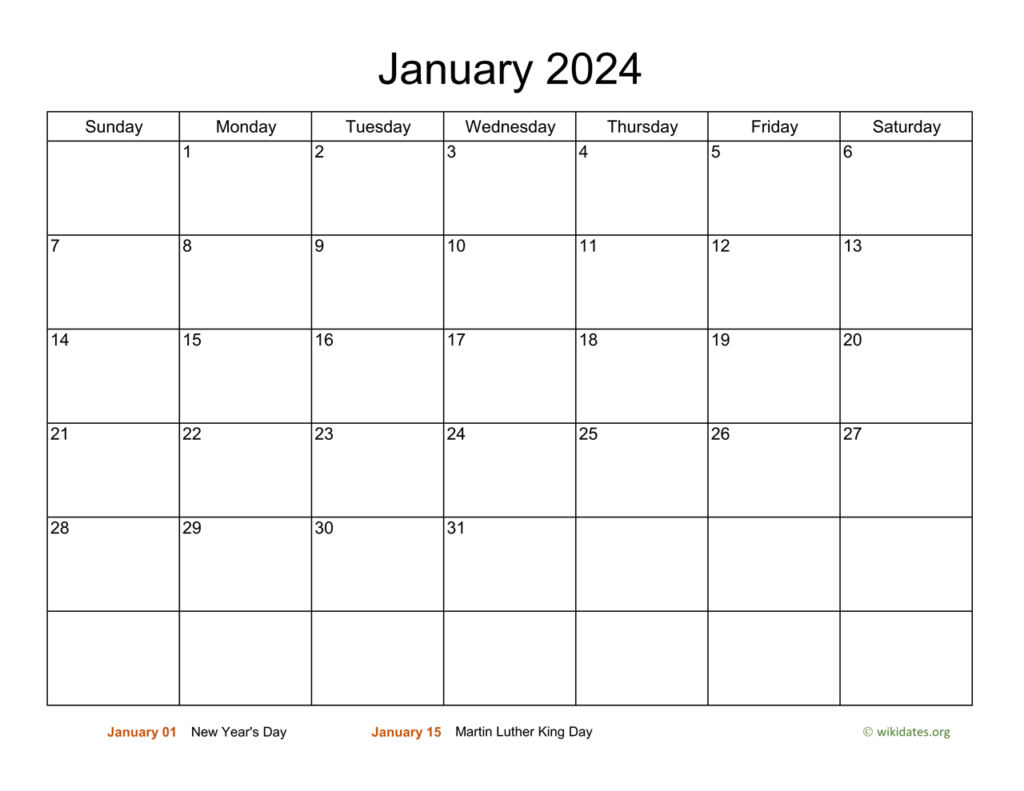 Free Printable Calendar January 2024 Wiki FREE Printable