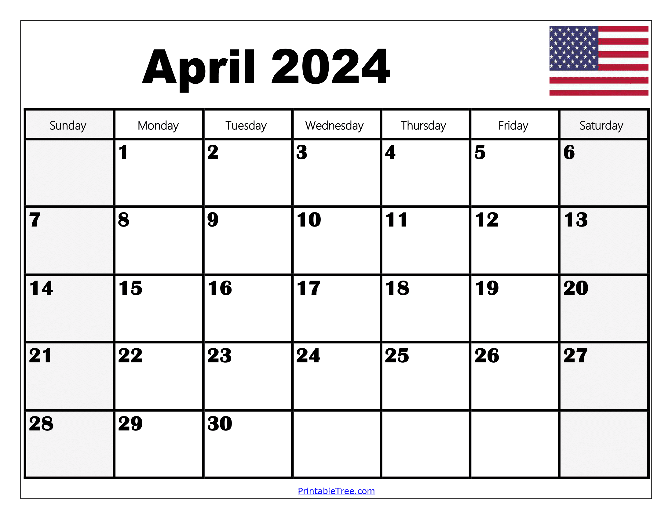 Blank April 2024 Calendar Printable Pdf Template With Holidays for April 2024 Calendar Page Printable