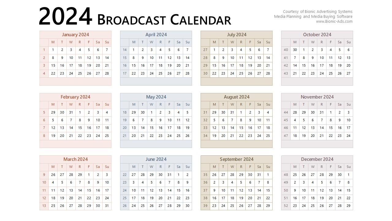 2024 2024 Broadcast Calendar Colly Rozina