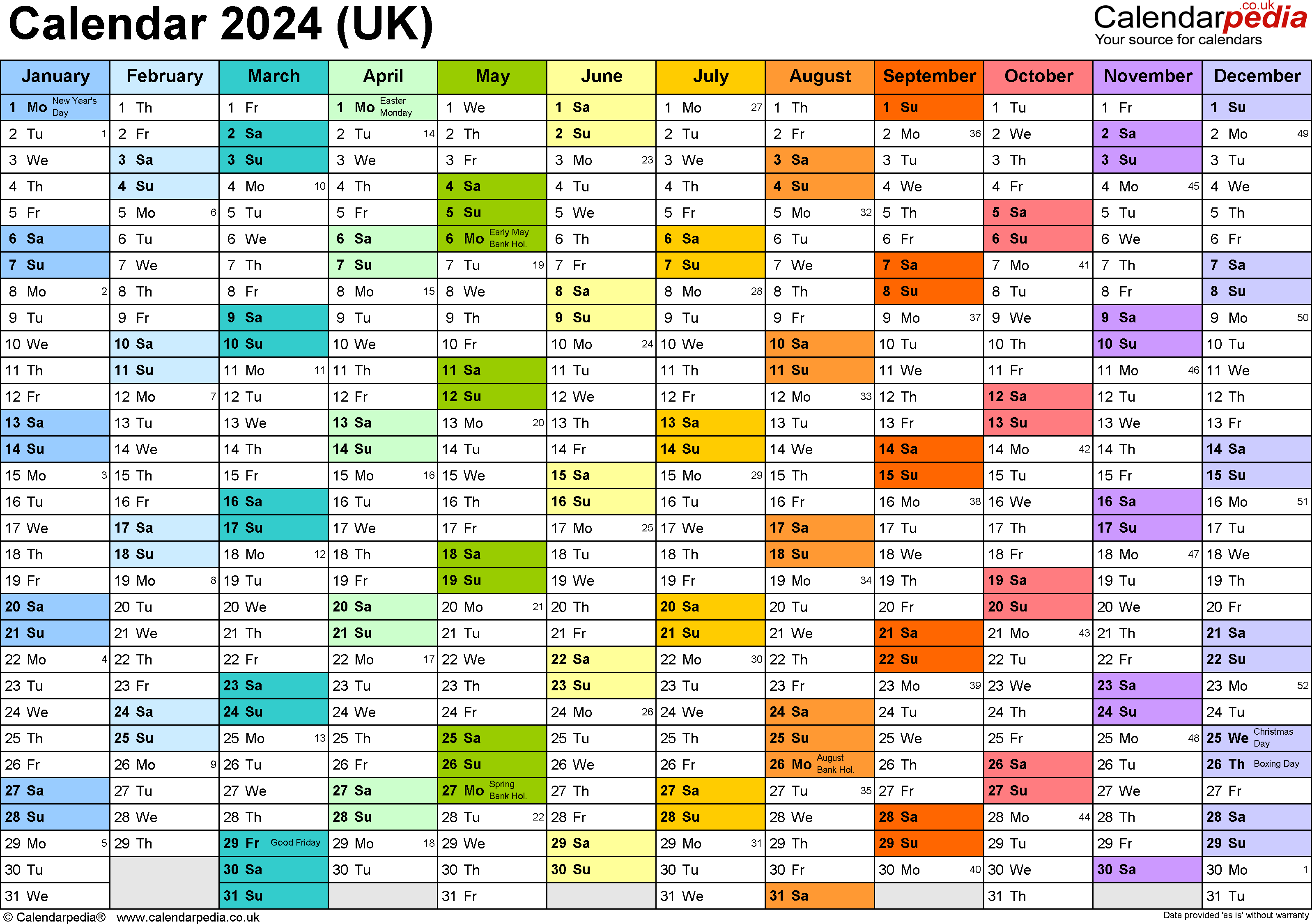 Calendar 2024 (Uk) - Free Printable Microsoft Word Templates for Microsoft Printable Calendar 2024