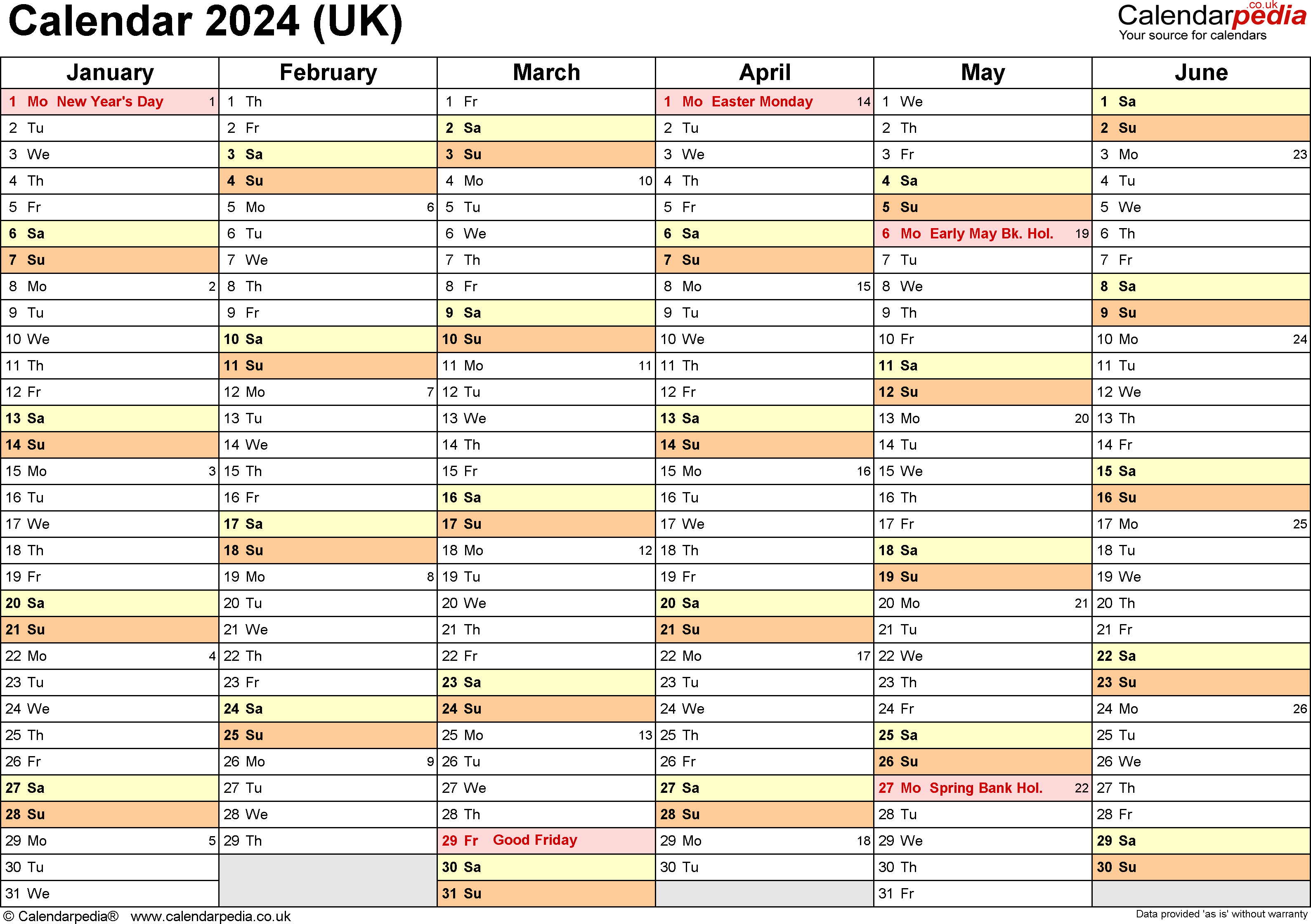 Calendar 2024 (Uk) - Free Printable Pdf Templates for Calendar 2024 Planner Printable