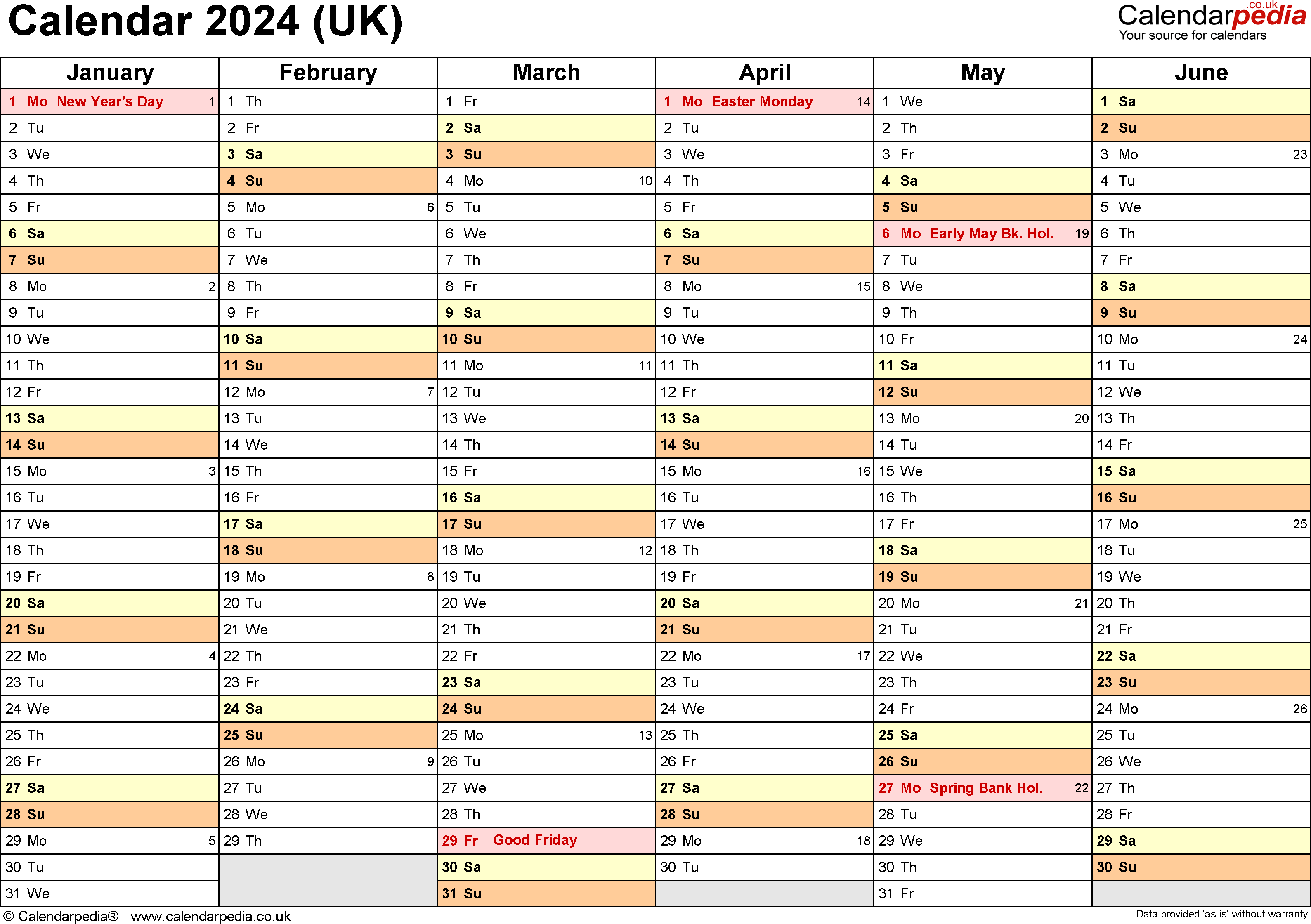 Calendar 2024 (Uk) - Free Printable Pdf Templates for Half Page Calendar Printable 2024