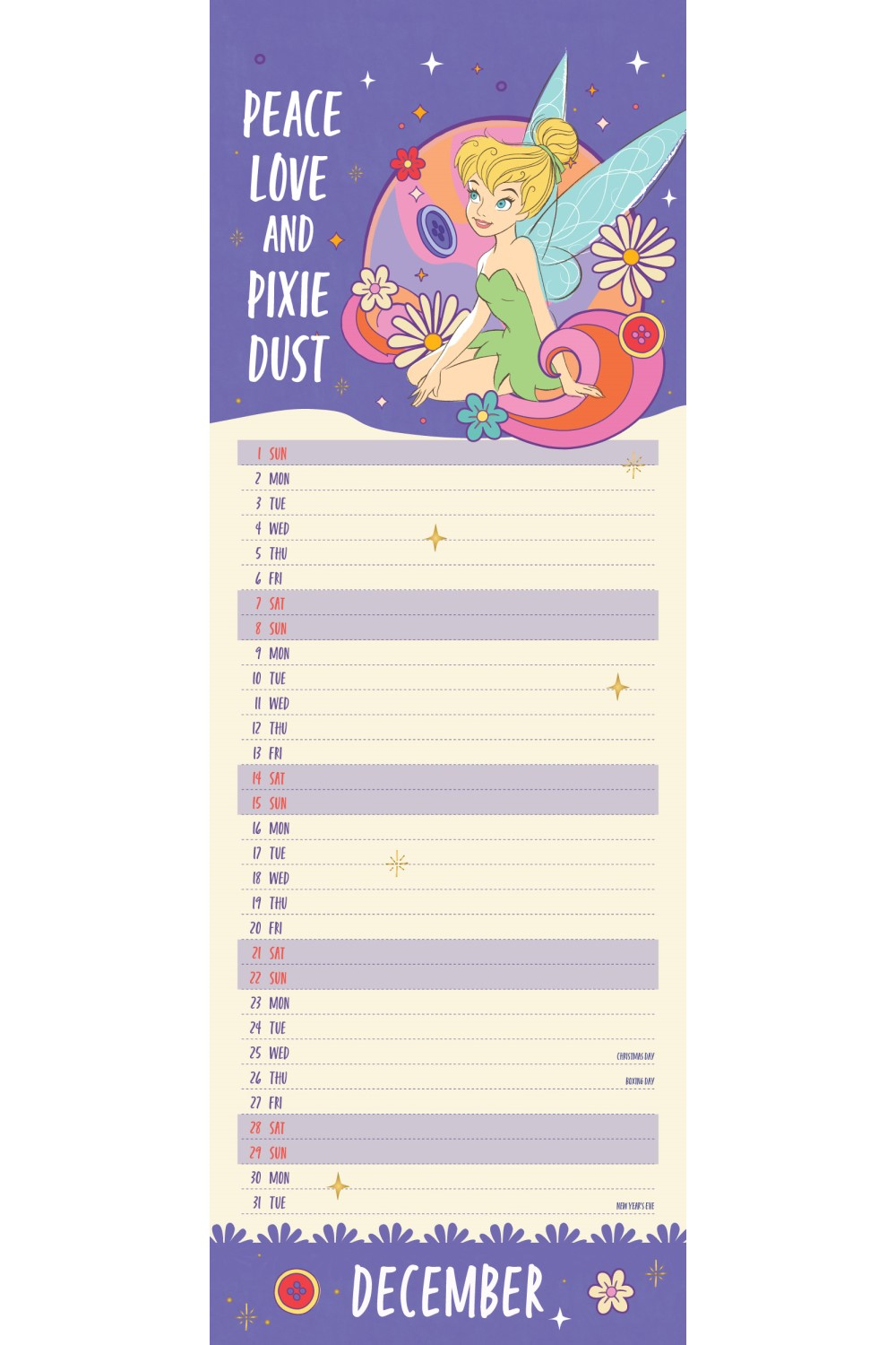 Disney Tinkerbell 2024 Slim Wall Calendar for Printable Disney Calendar 2024