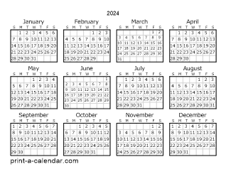 Download 2024 Printable Calendars for Free Small Printable 2024 Calendar