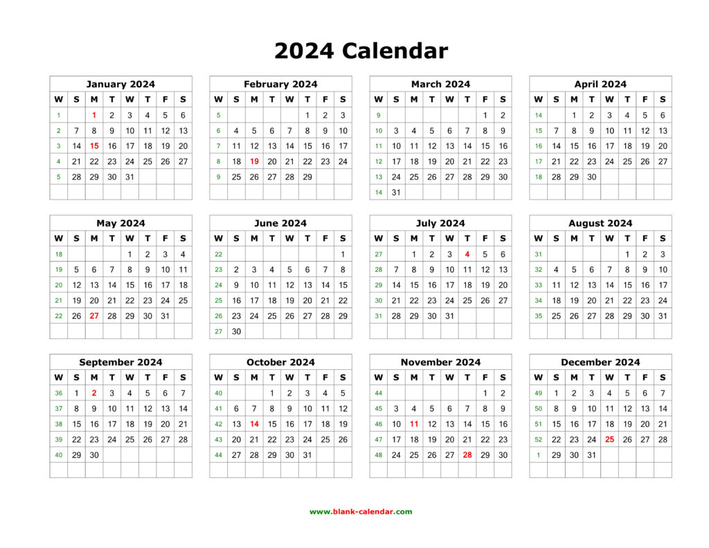 Free Printable Calendar 2024 12 Months | Printable Calendar 2024