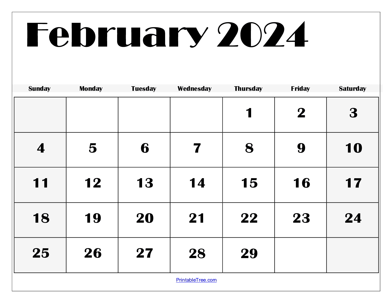 February 2024 Calendar Printable Pdf Template With Holidays for February 2024 Blank Calendar Printable