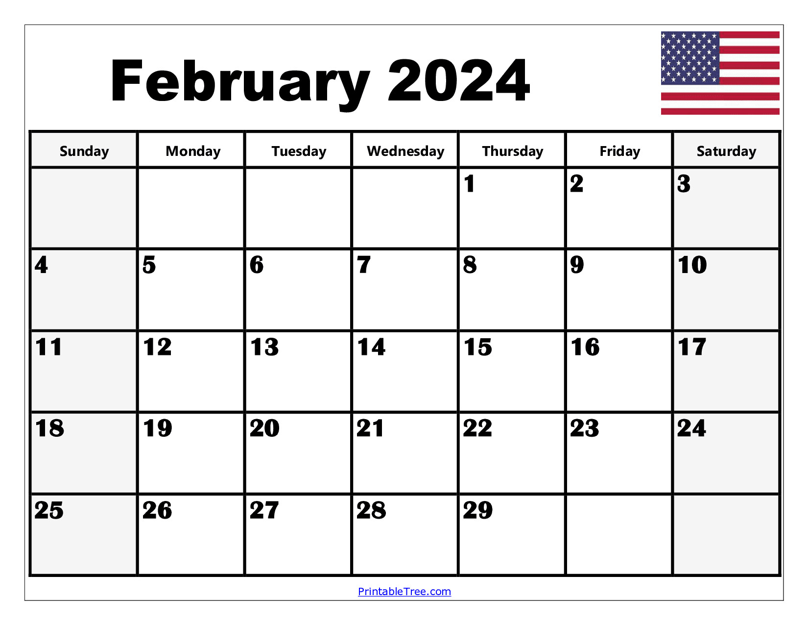 February 2024 Calendar Printable Pdf Template With Holidays for February 2024 Printable Calendar With Holidays