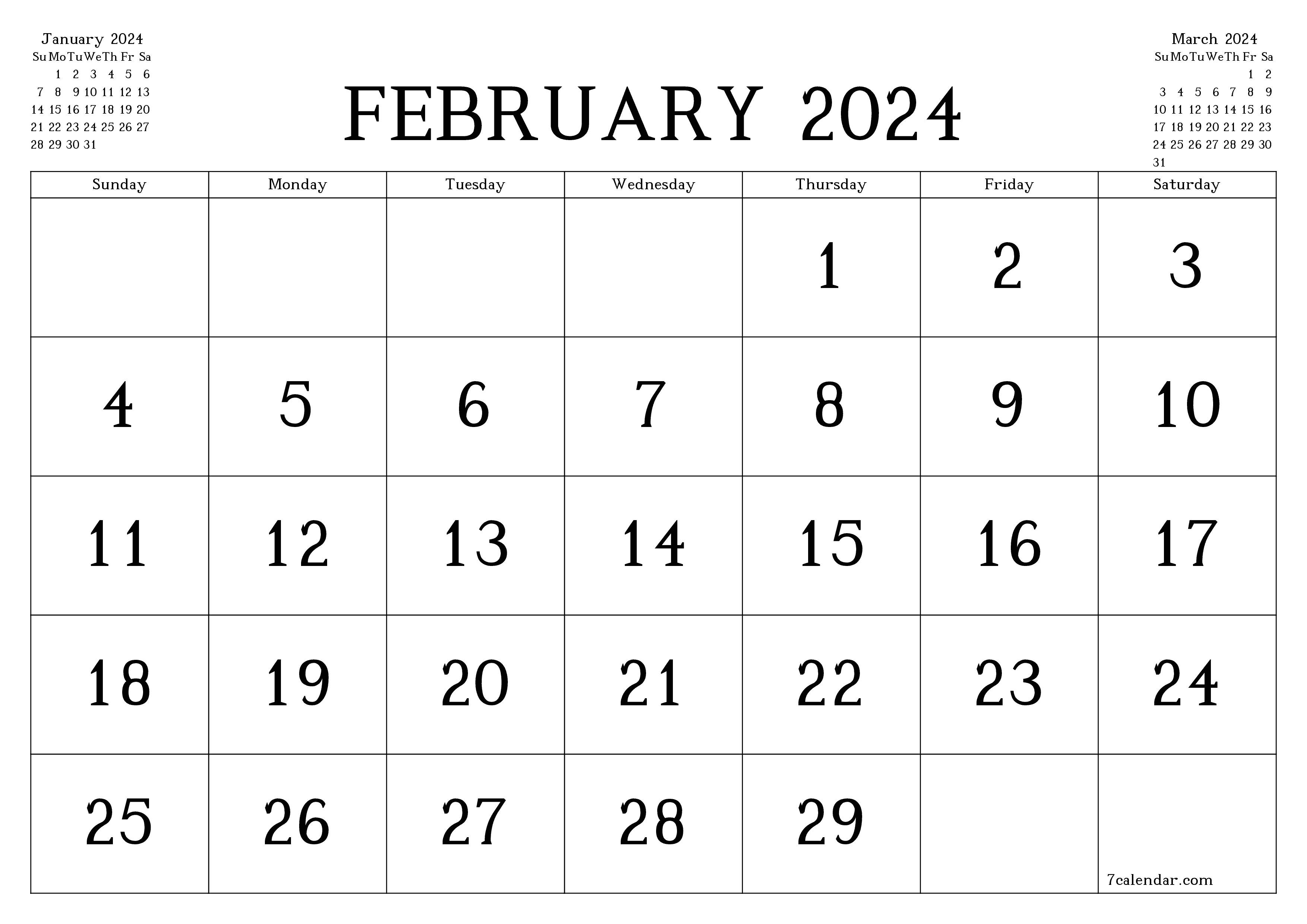 February 2024 Free Printable Calendars And Planners, Pdf Templates for Calendar February 2024 Printable