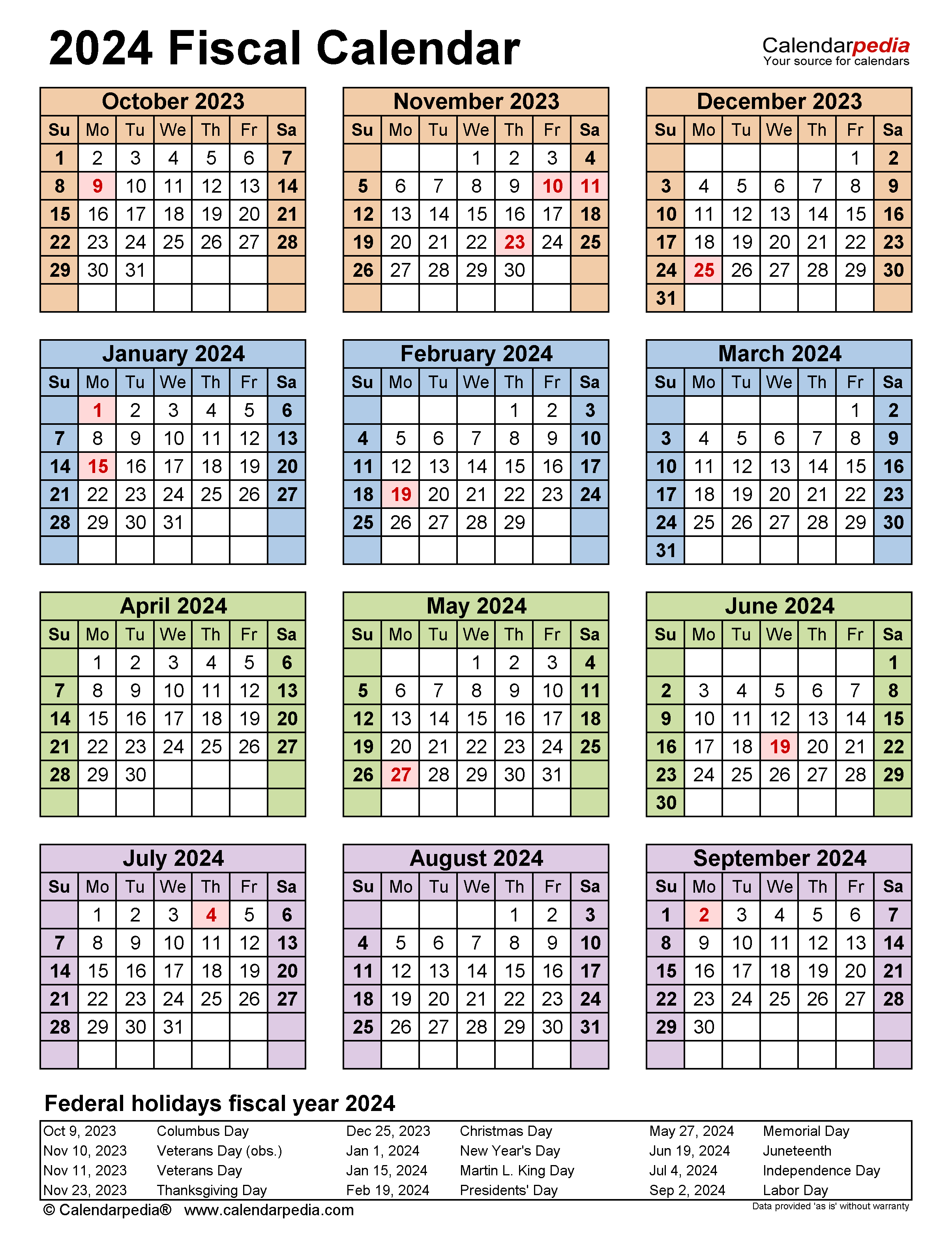 Fiscal Calendars 2024 - Free Printable Excel Templates for Printable Fiscal Year 2024 Calendar