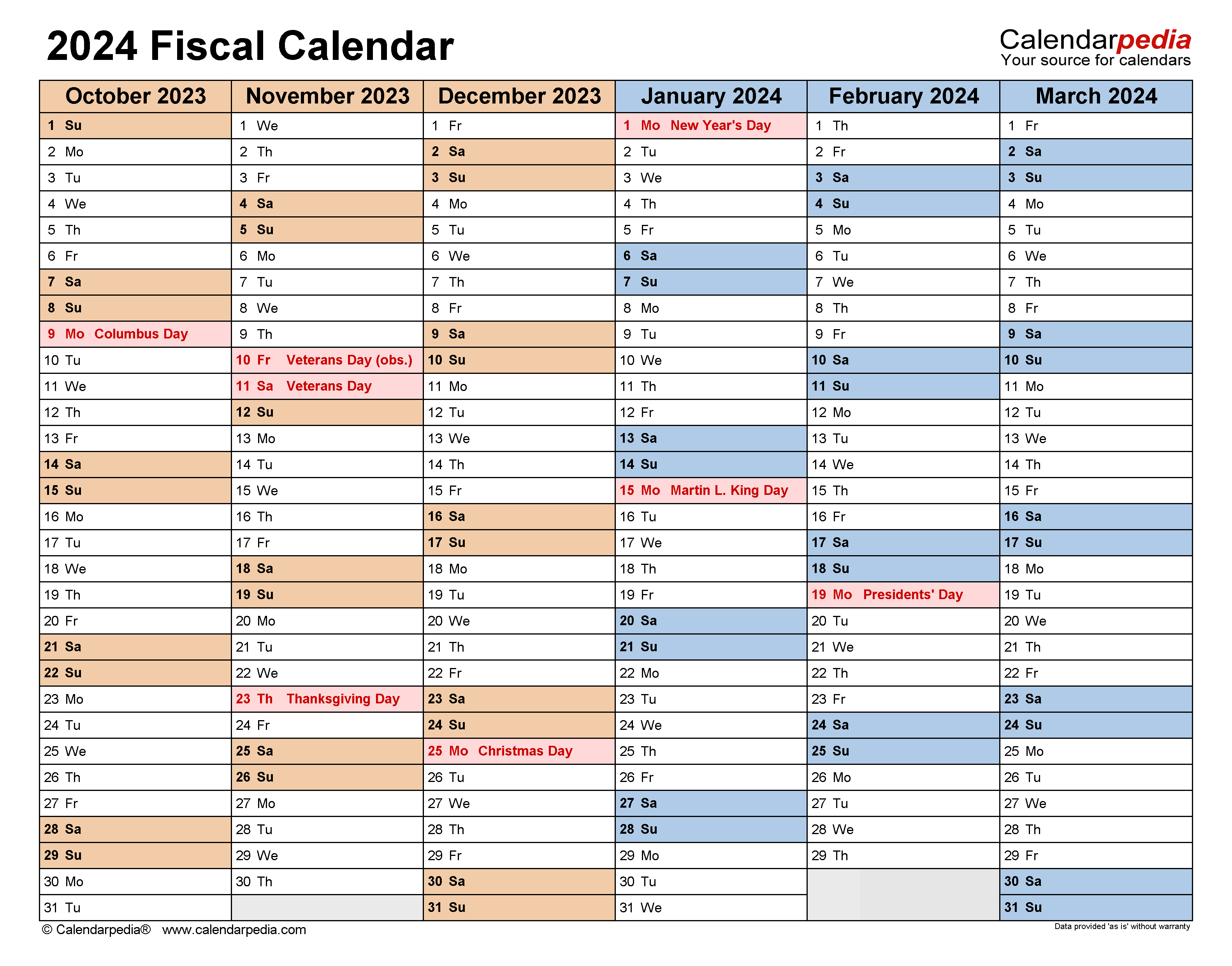 Fiscal Calendars 2024 - Free Printable Pdf Templates for Free Printable Fiscal Year 2024 Calendar