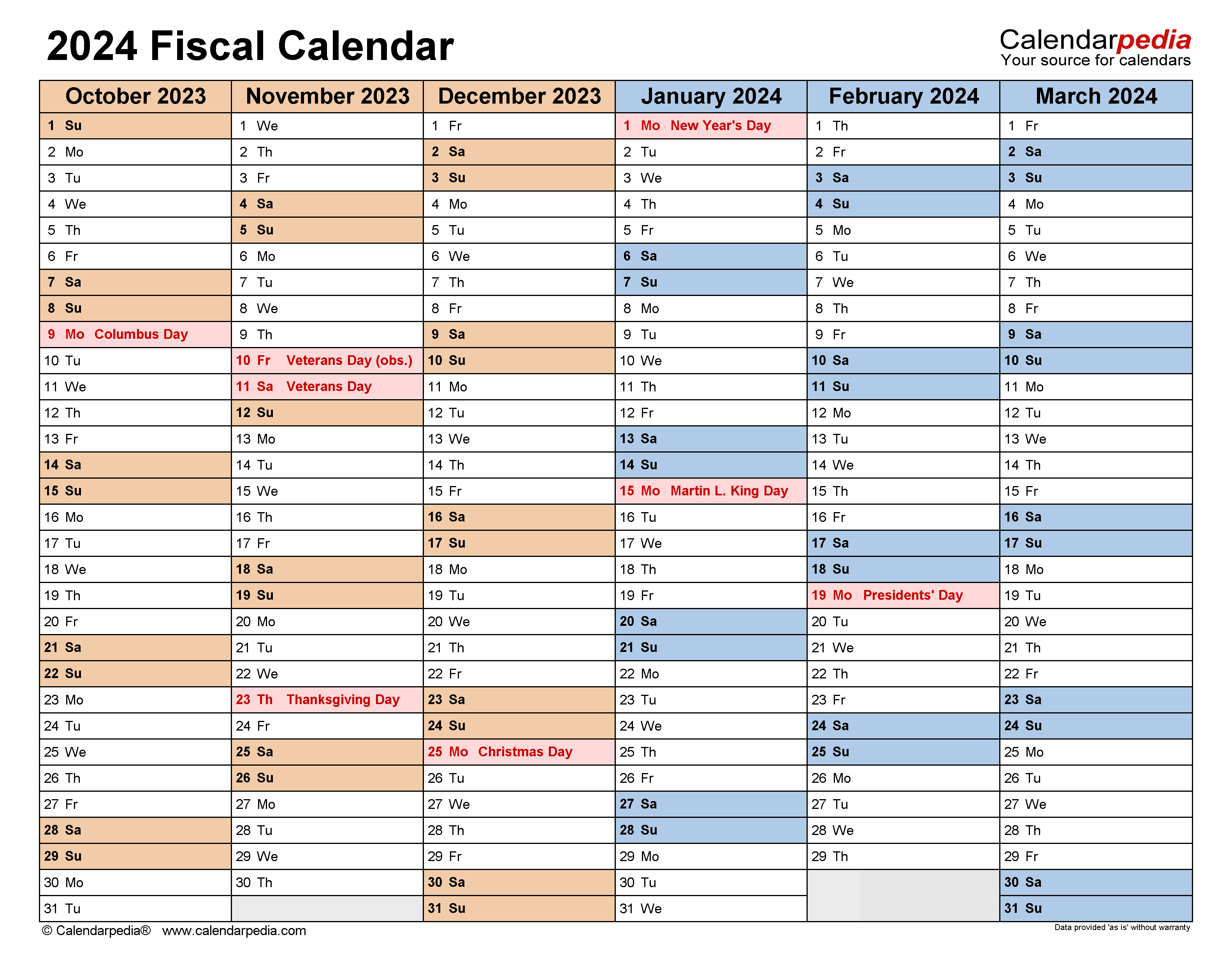 Fiscal Calendars 2024 - Free Printable Pdf Templates for Printable Fiscal Year 2024 Calendar