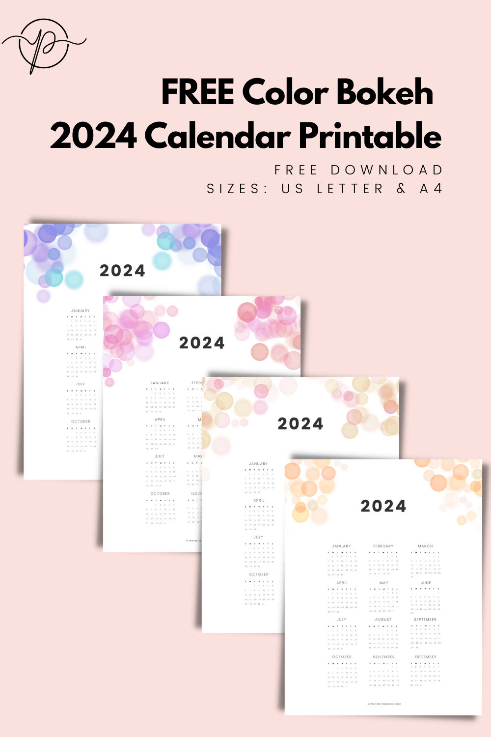 Free 2024 Calendar Printables - 24 Gorgeous Designs for Free Printable Color Calendar 2024