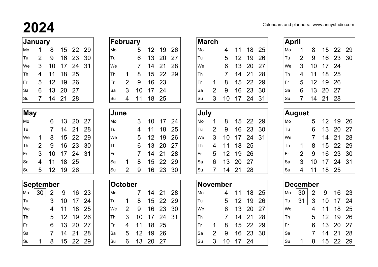 Free Printable Calendars And Planners 2024, 2025 And 2026 for Free Printable 2024 Calendar With Week Numbers