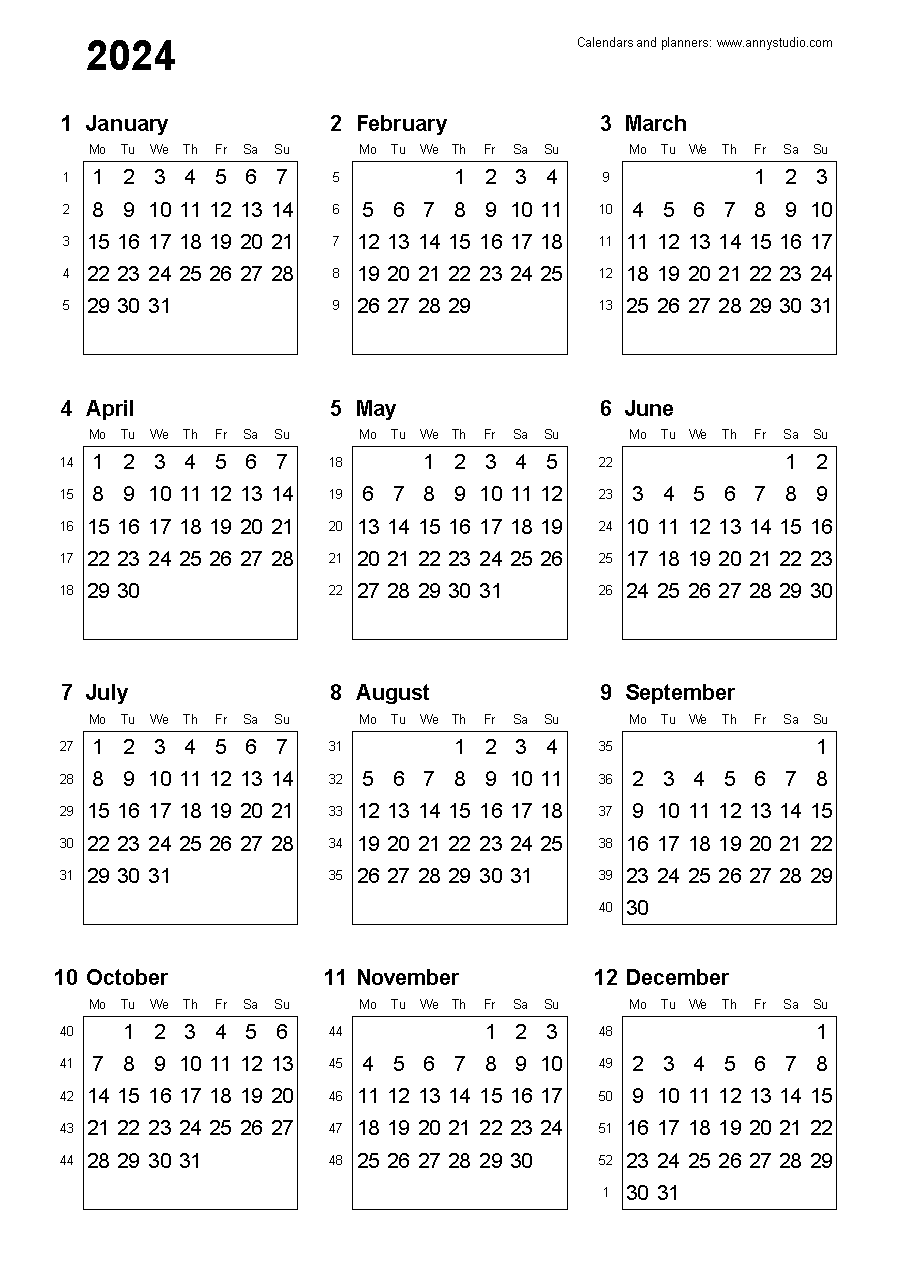 Free Printable Calendars And Planners 2024, 2025 And 2026 for Free Printable Pocket Calendar 2024