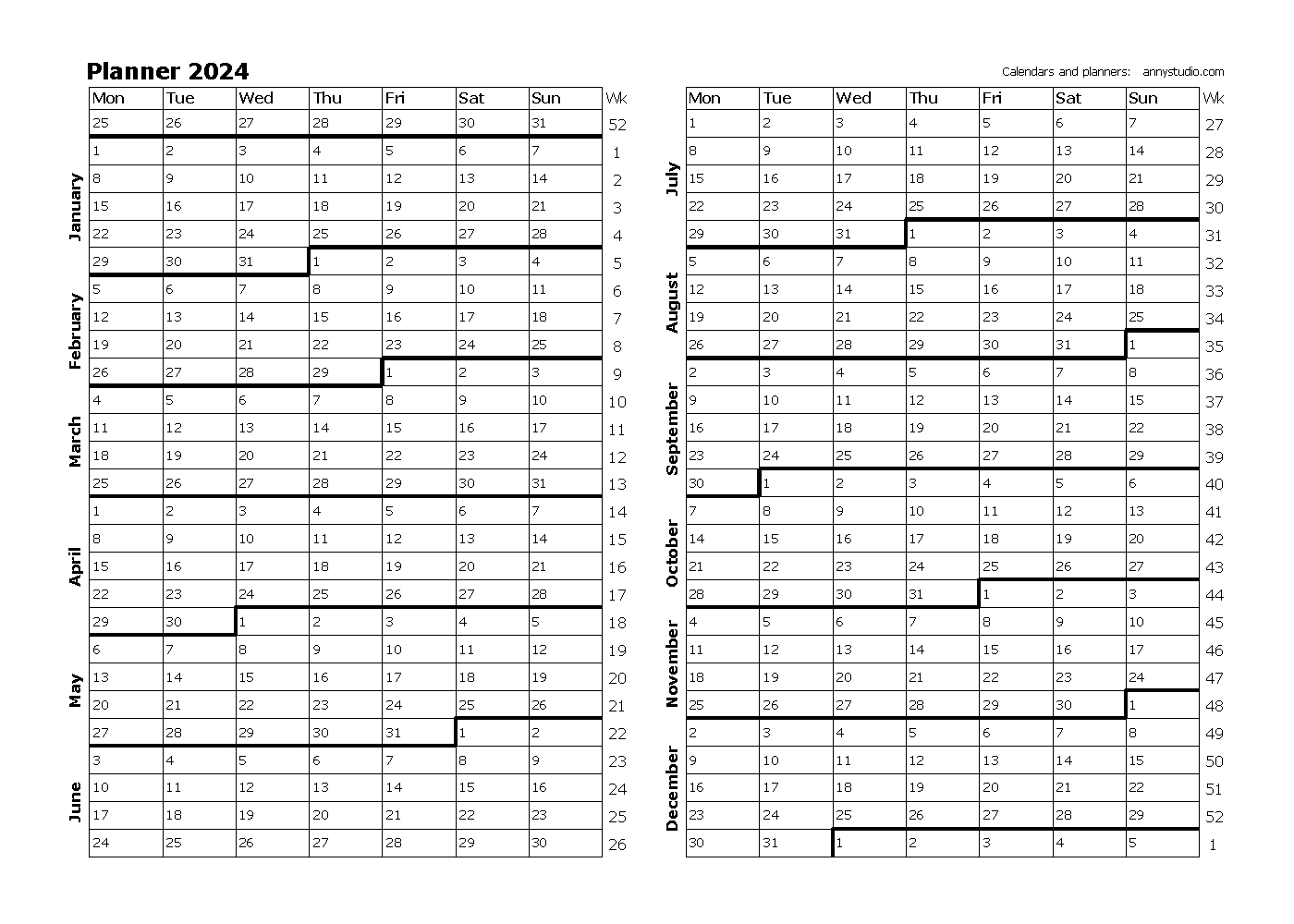 Free Printable Calendars And Planners 2024, 2025 And 2026 for Printable Lined Calendar 2024
