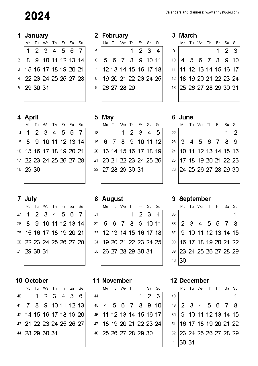Free Printable Calendars And Planners 2024, 2025 And 2026 for Wallet Size Calendar 2024 Printable