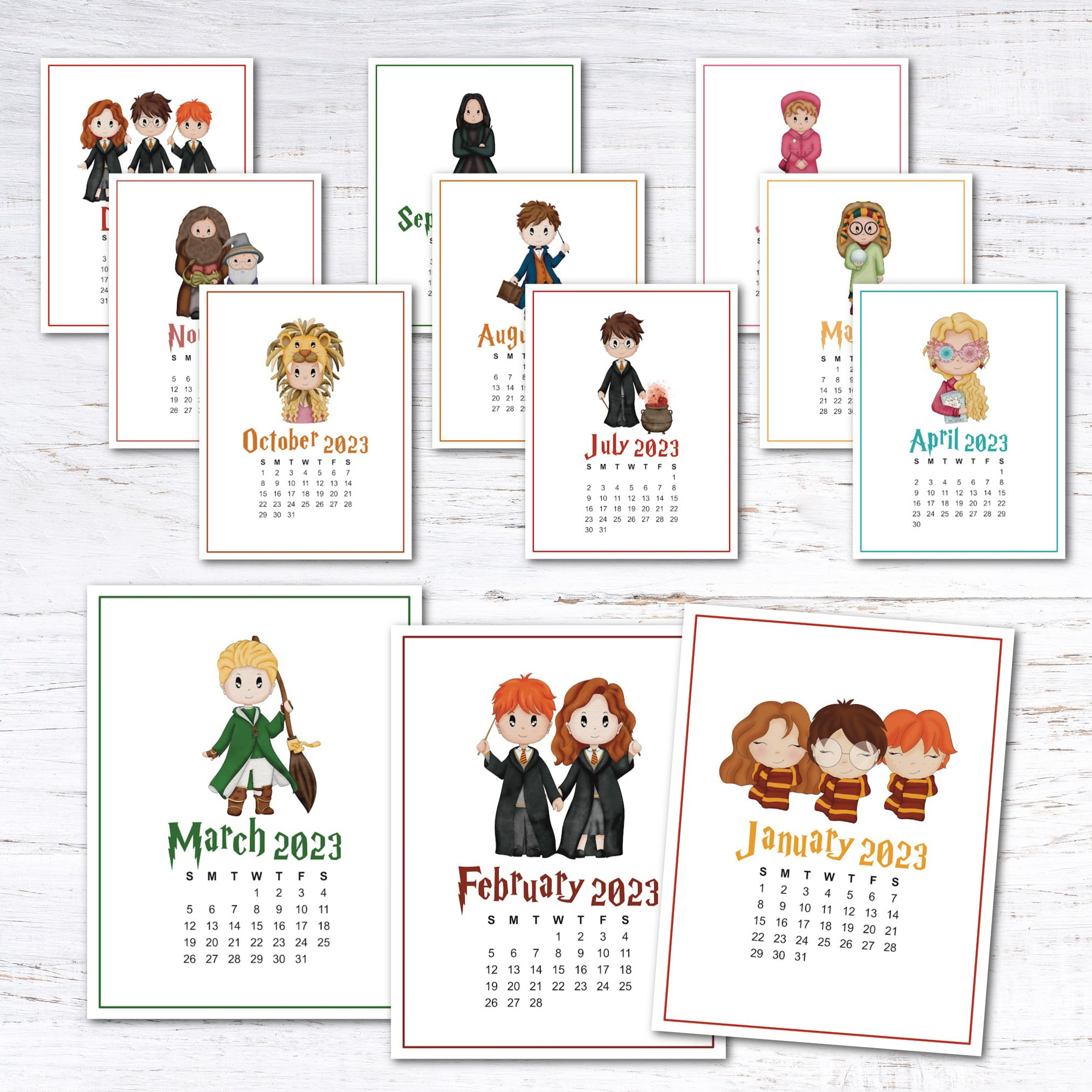 Free Printable Harry Potter 2023 Calendar — Krafty Planner for Harry Potter Calendar 2024 Printable