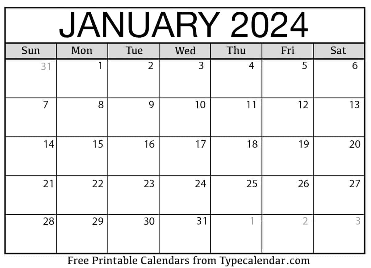 January 2024 Calendar Printable Wiki | Printable Calendar 2024