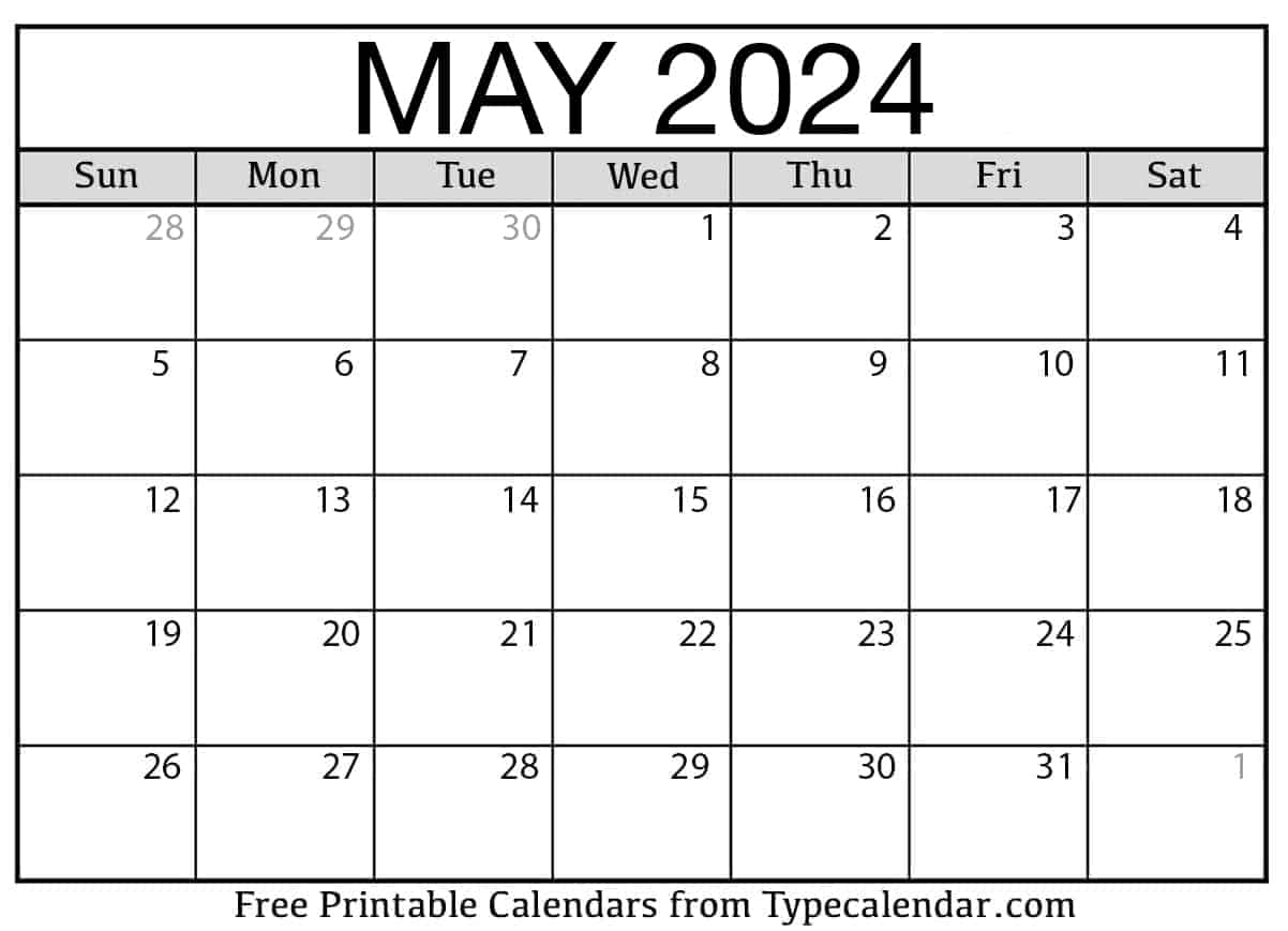 Free Printable May 2024 Calendars - Download for Calendar May 2024 Free Printable