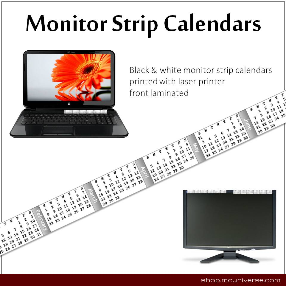 Free Printable Monitor Calendar Strips | Craftmeister for Printable Monitor Calendar Strips 2024