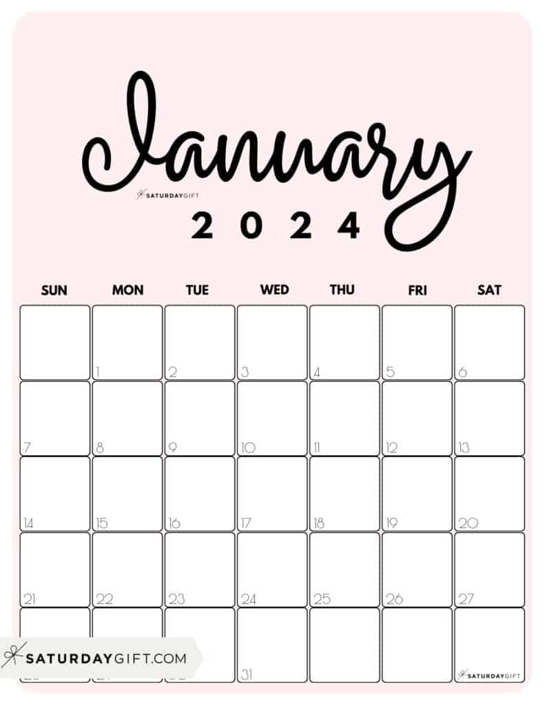 Free Printable Monthly Calendars 2024 In Cute &amp;amp; Aesthetic Pastel for Cute Monthly Calendar Printable 2024